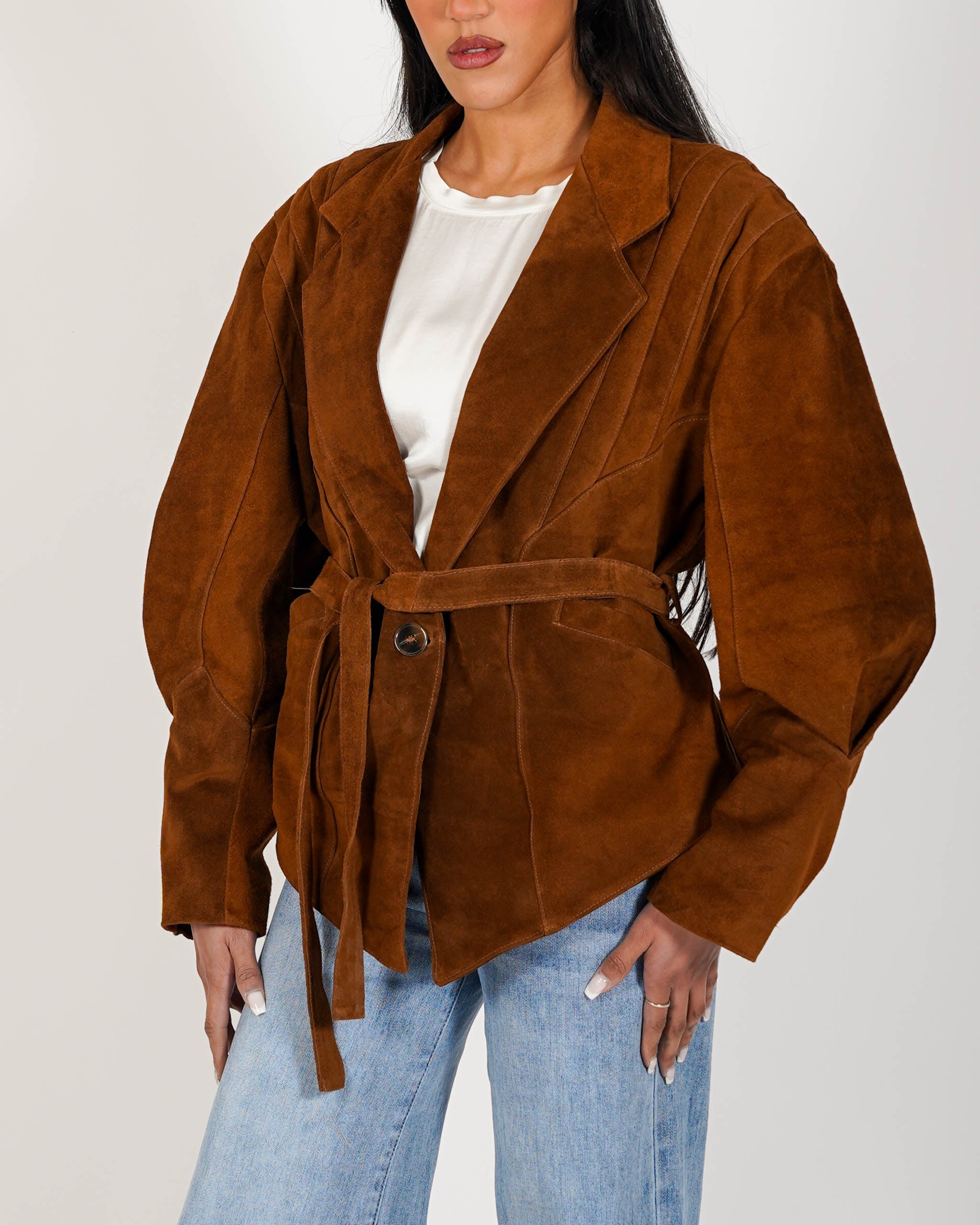 Giacca monopetto in crosta vintage - Shona