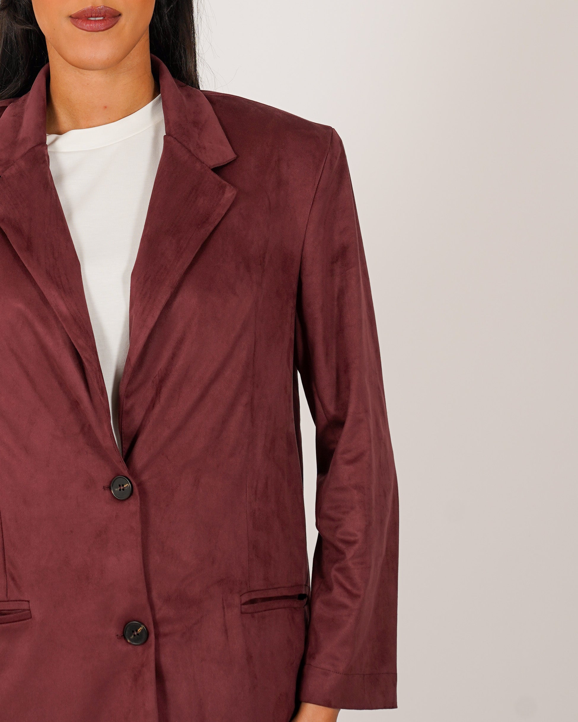 Blazer monopetto in tessuto ecocamoscio - Fugace