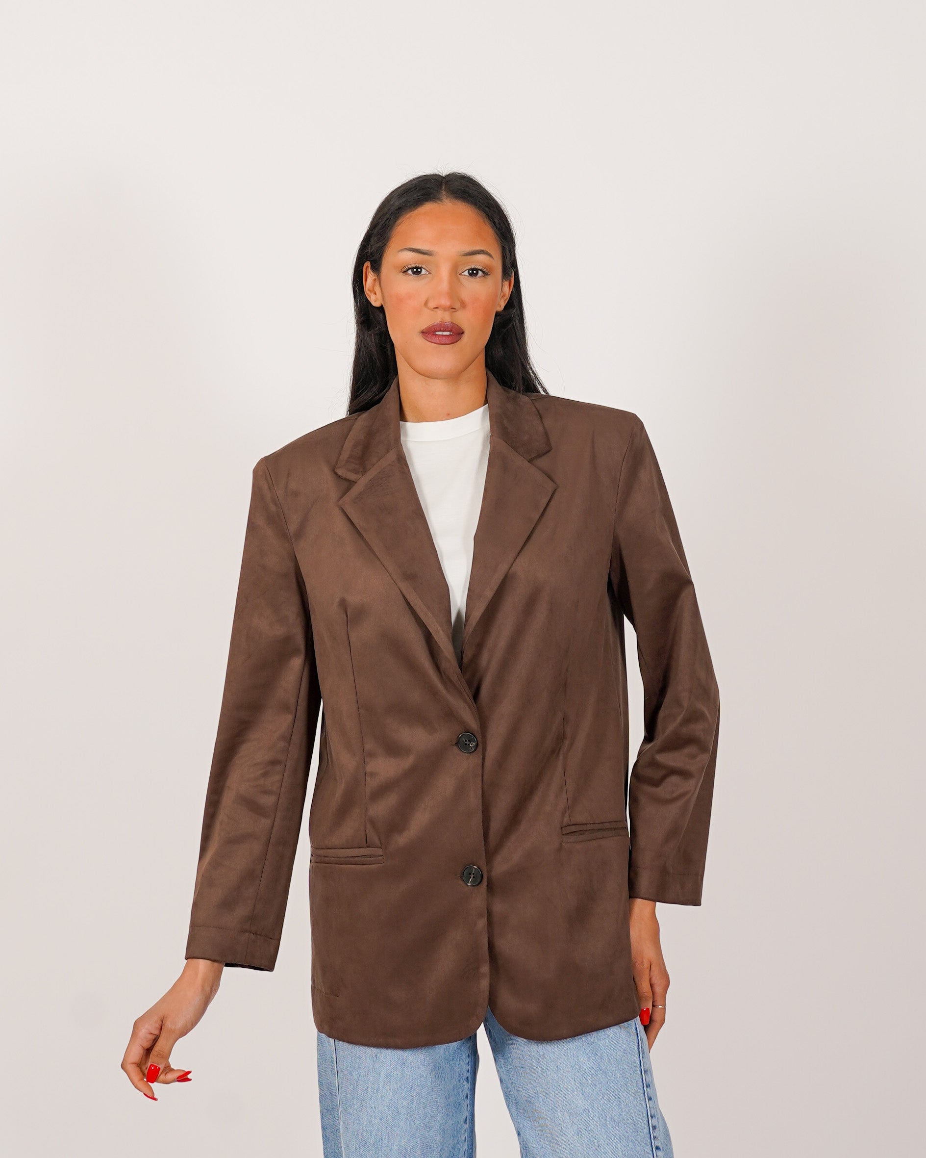 Blazer monopetto in tessuto ecocamoscio - Fugace