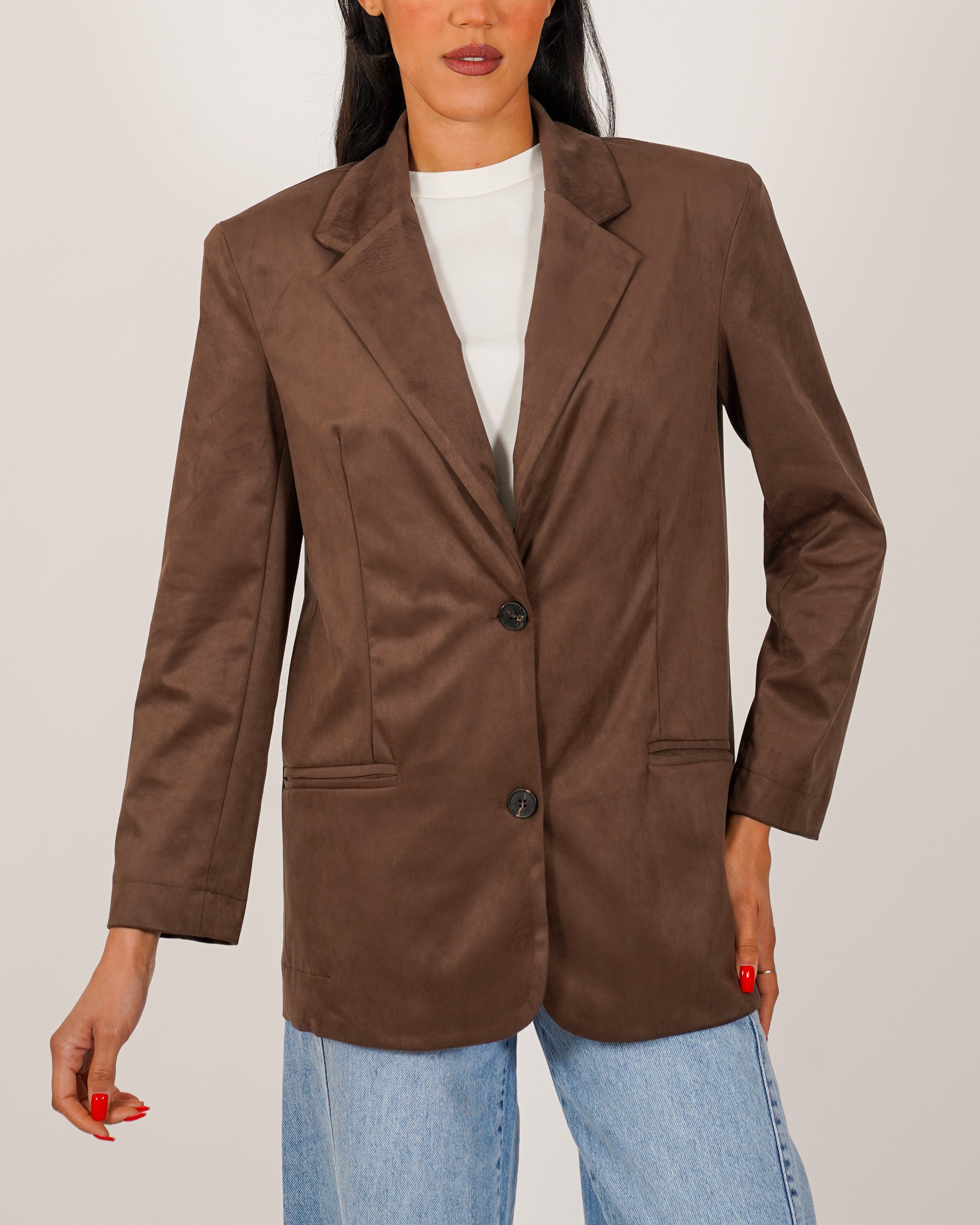 Blazer monopetto in tessuto ecocamoscio - Fugace