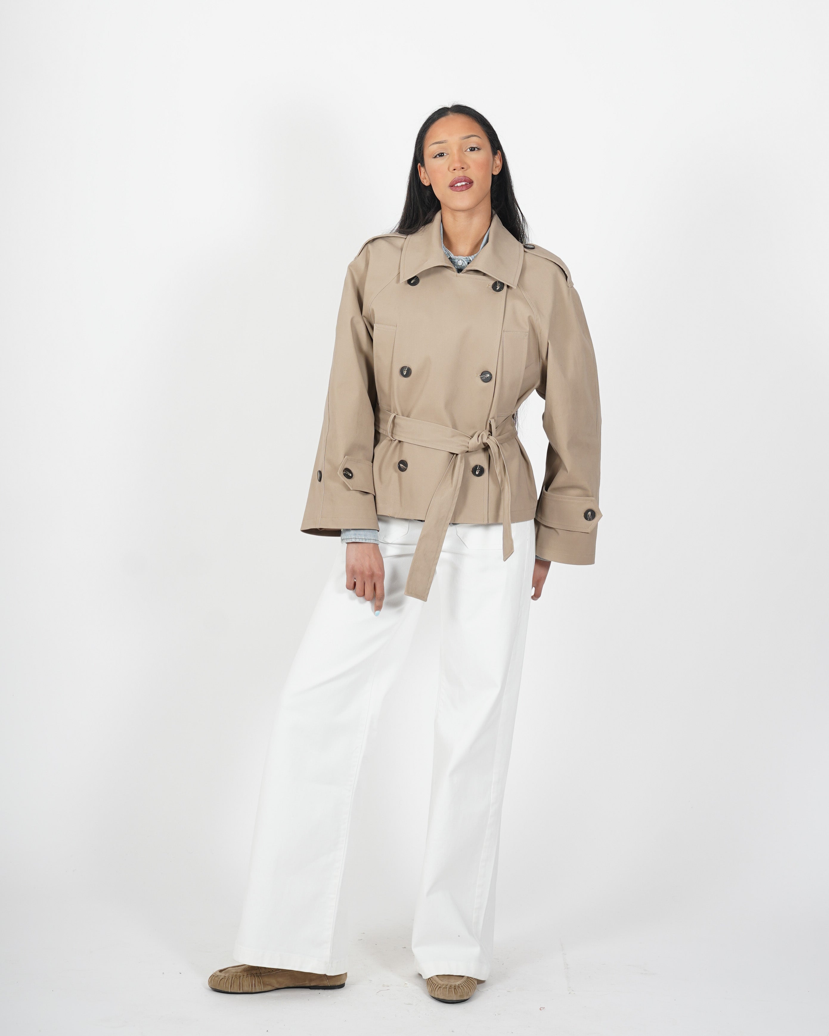 Trench doppiopetto in cotone - Violetta