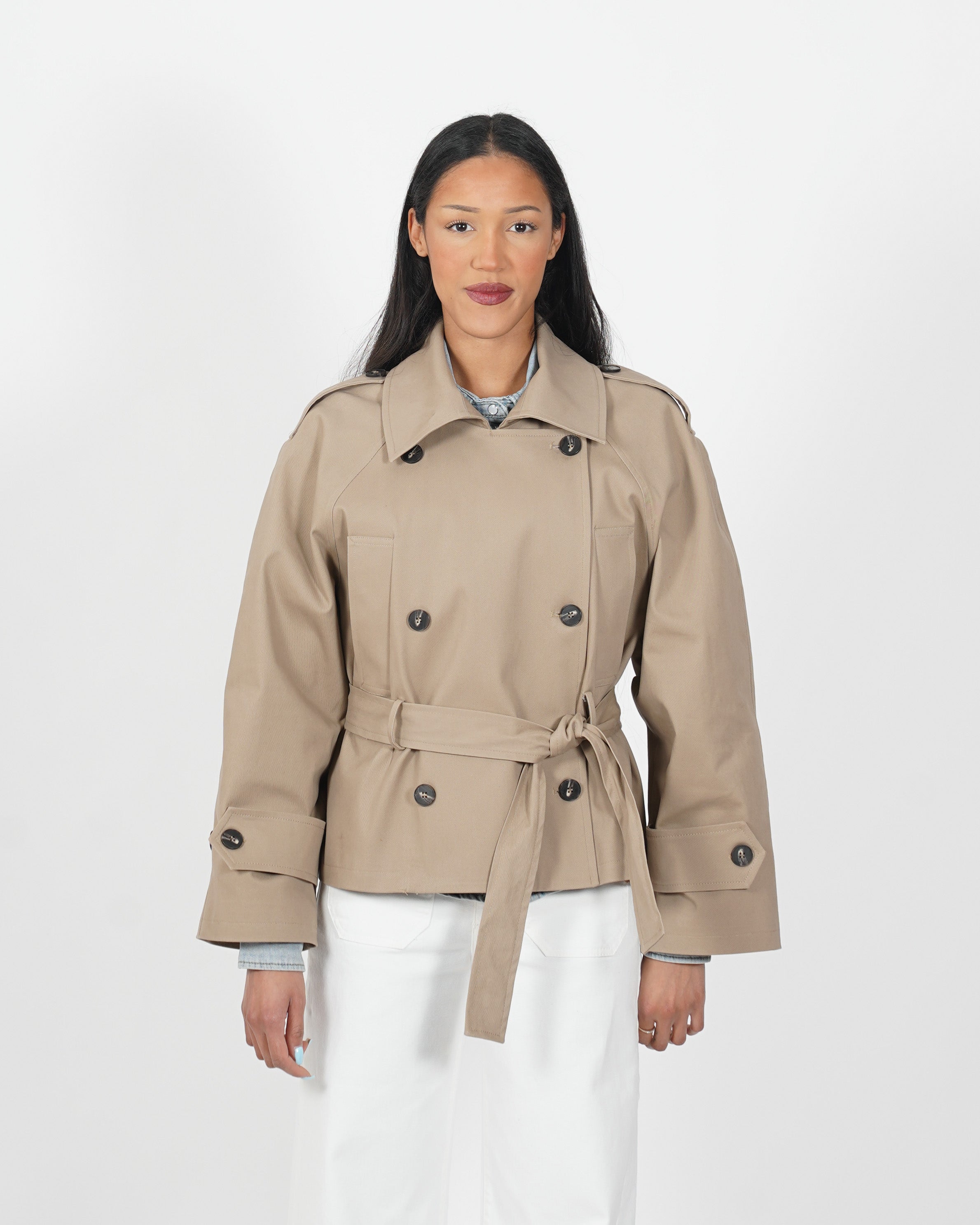 Trench doppiopetto in cotone - Violetta