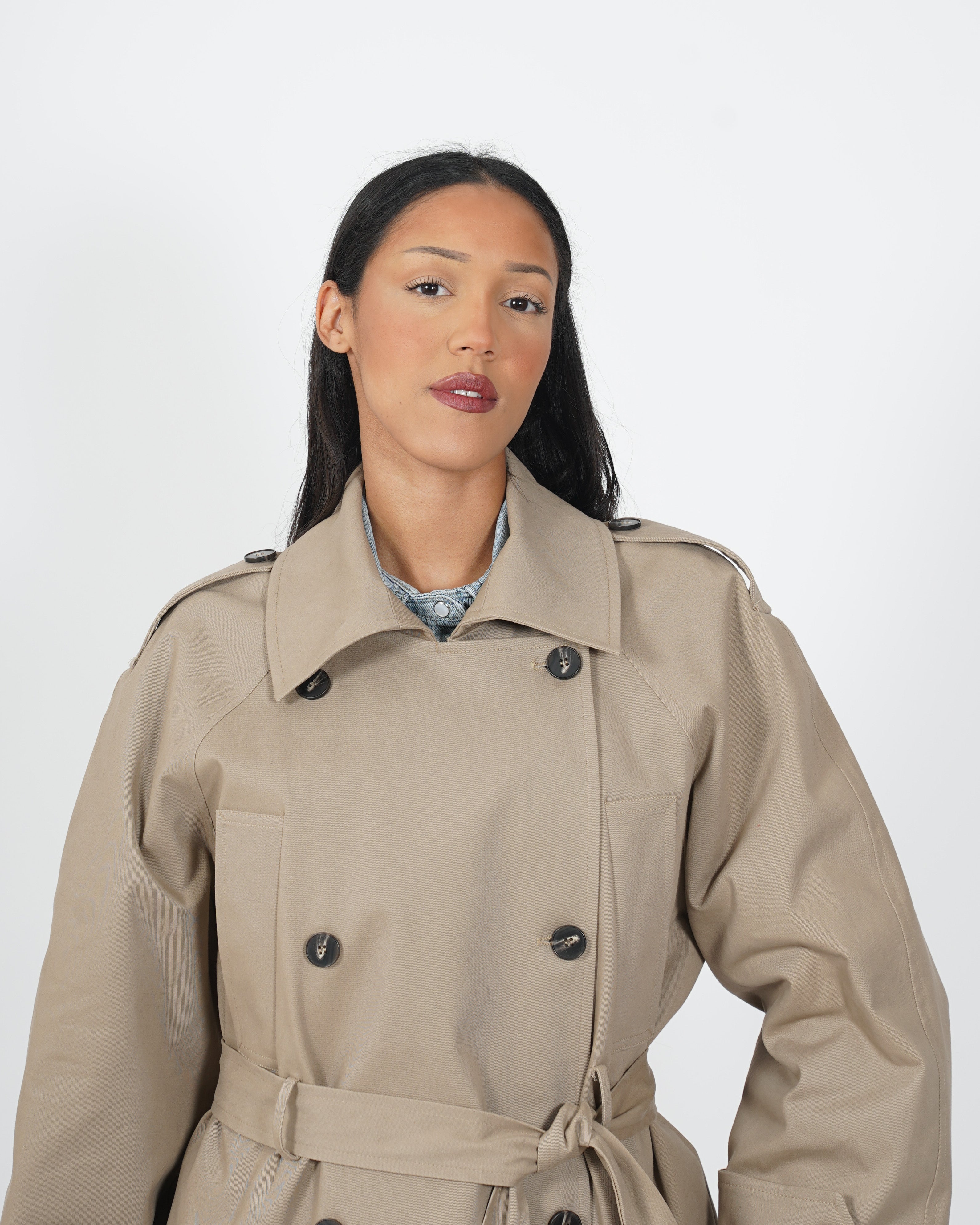 Trench doppiopetto in cotone - Violetta