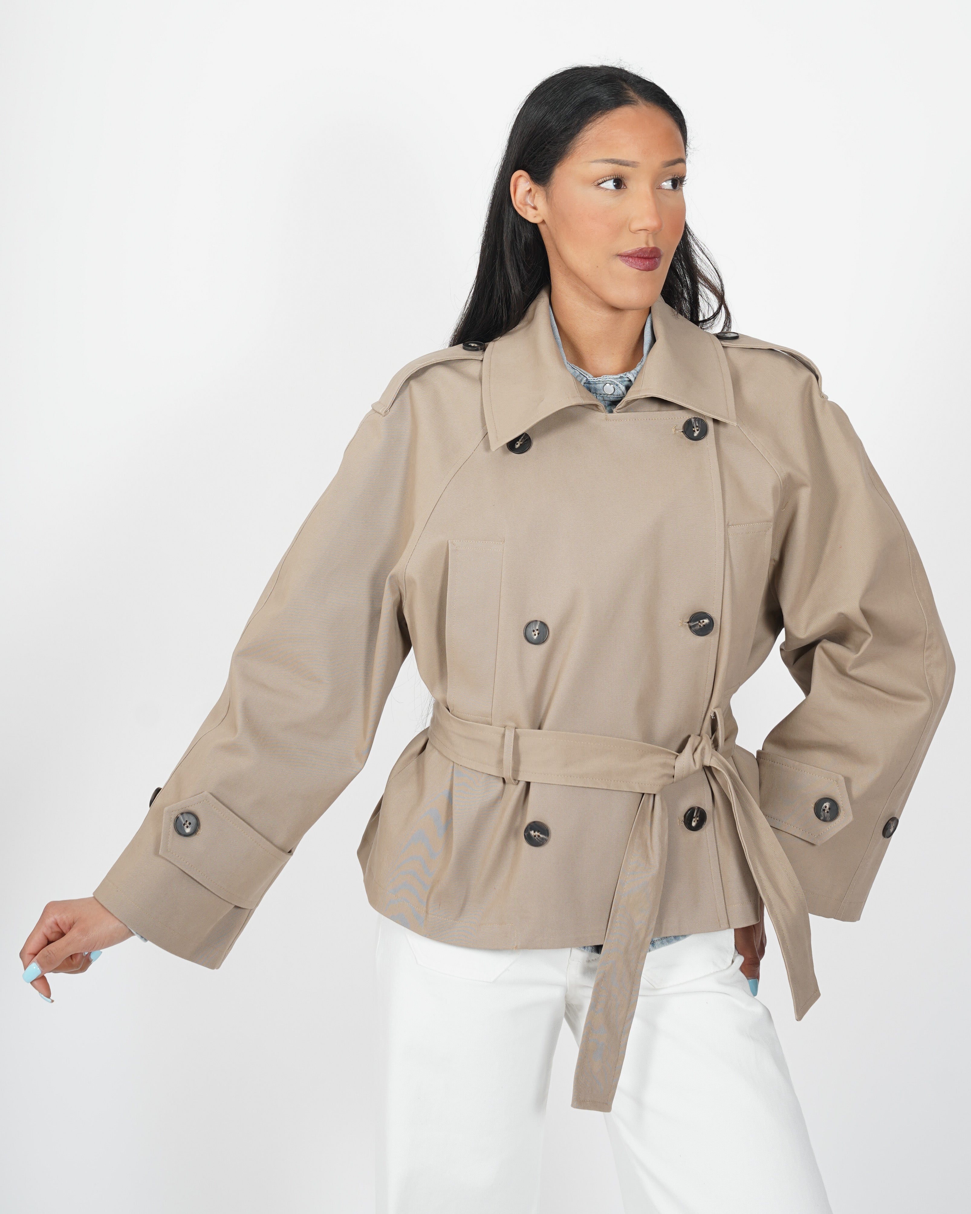 Trench doppiopetto in cotone - Violetta