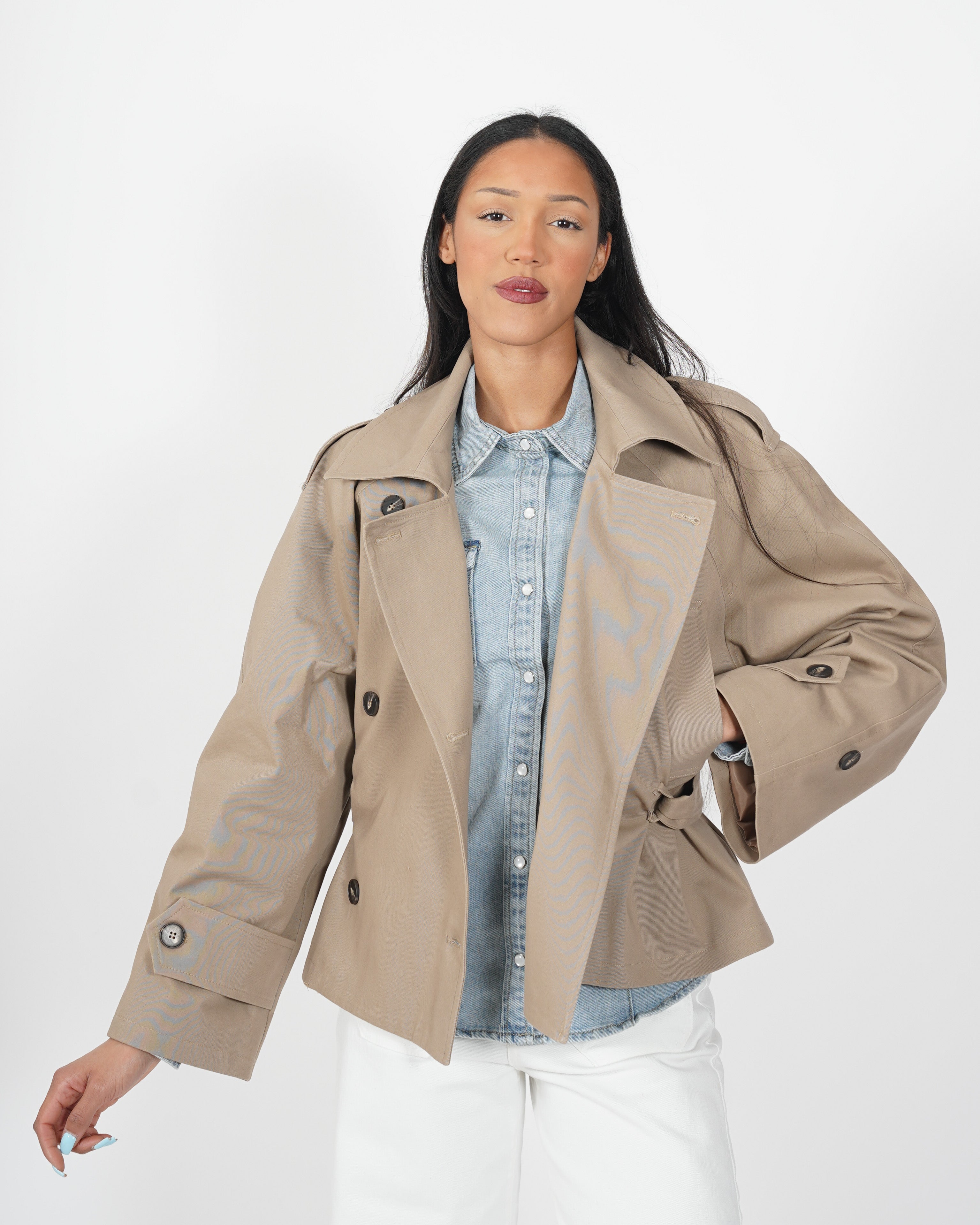 Trench doppiopetto in cotone - Violetta