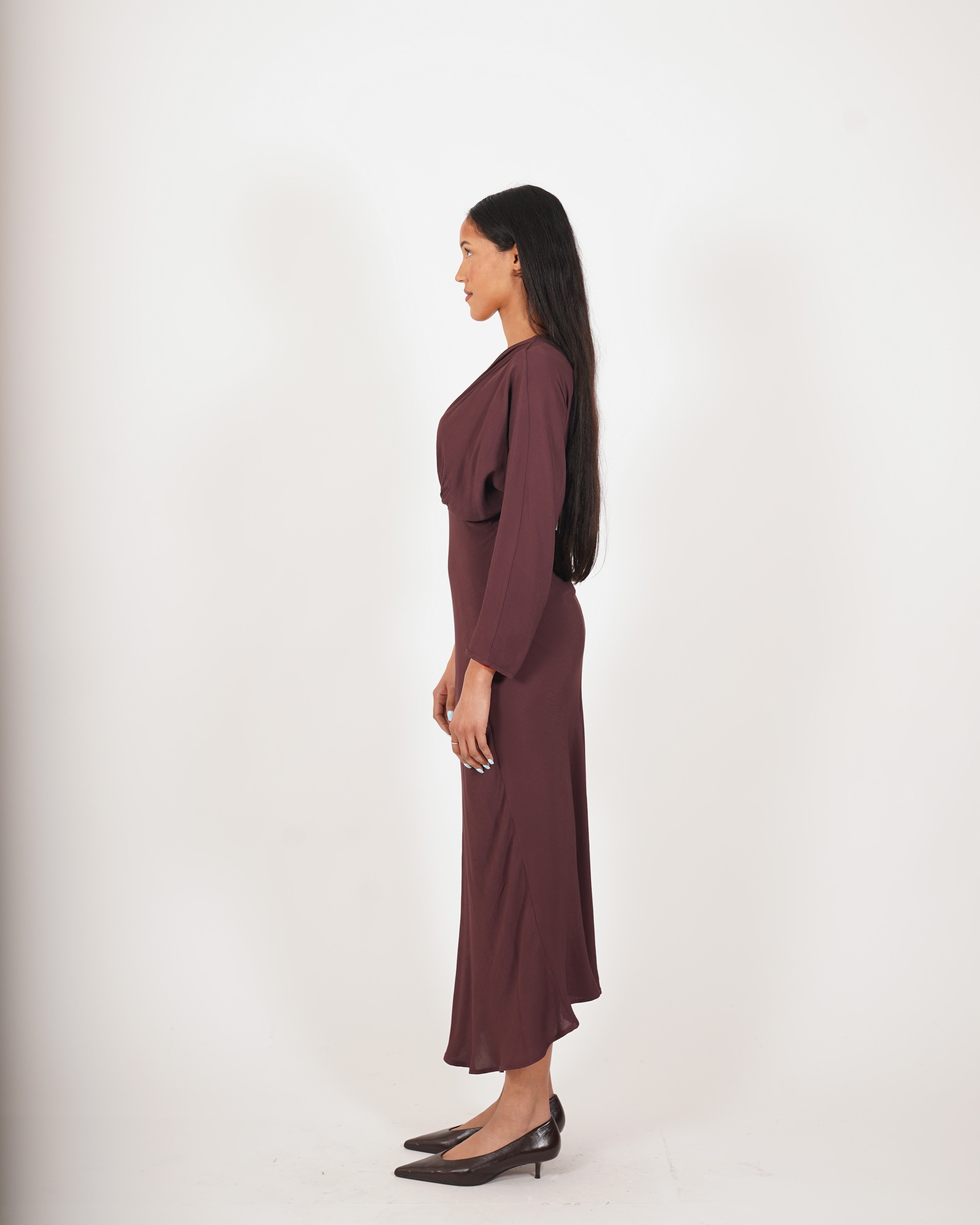 Abito scollo a v in mano viscosa - Minuta