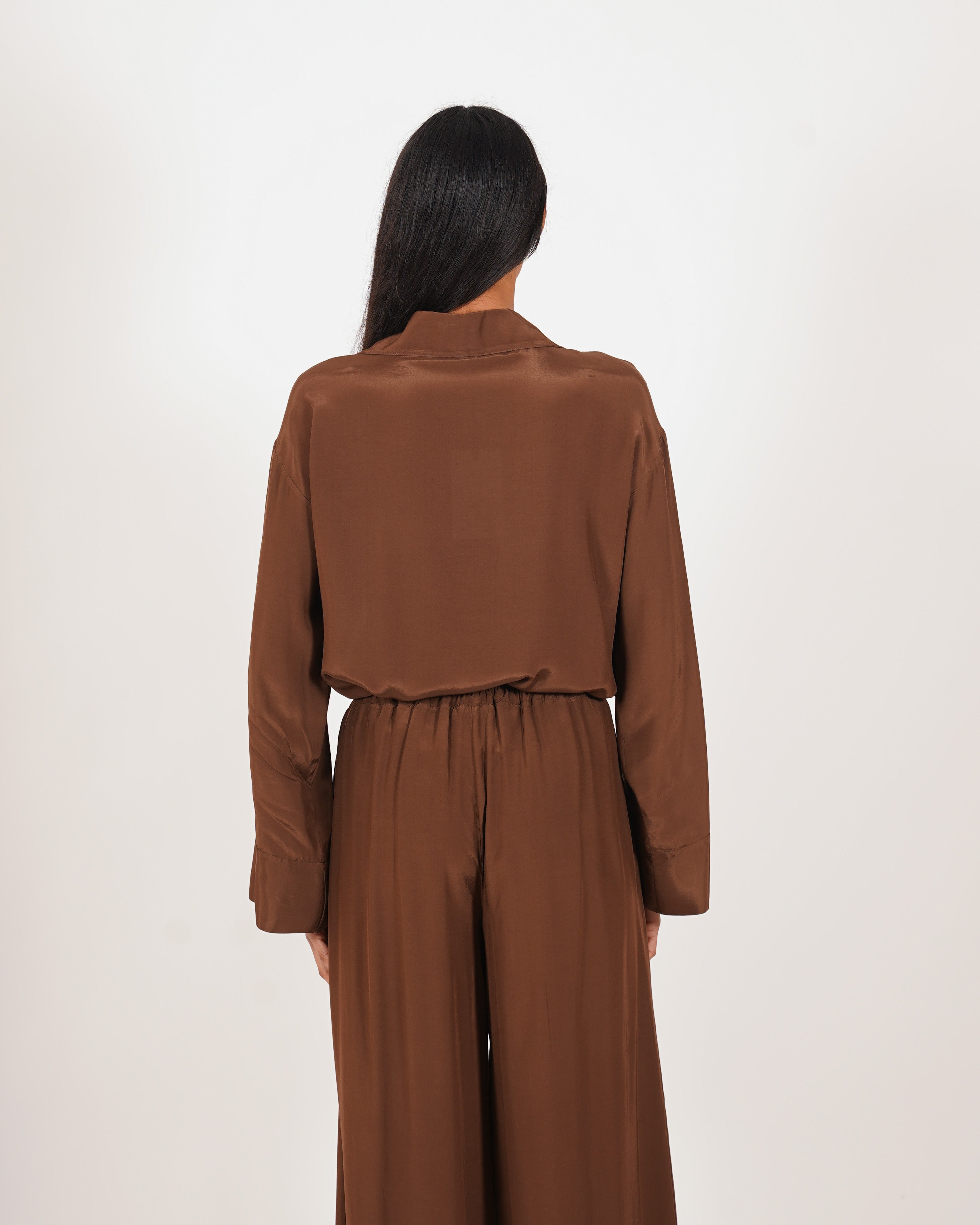 Blusa con colletto e bottoni in mano viscosa - Pignola