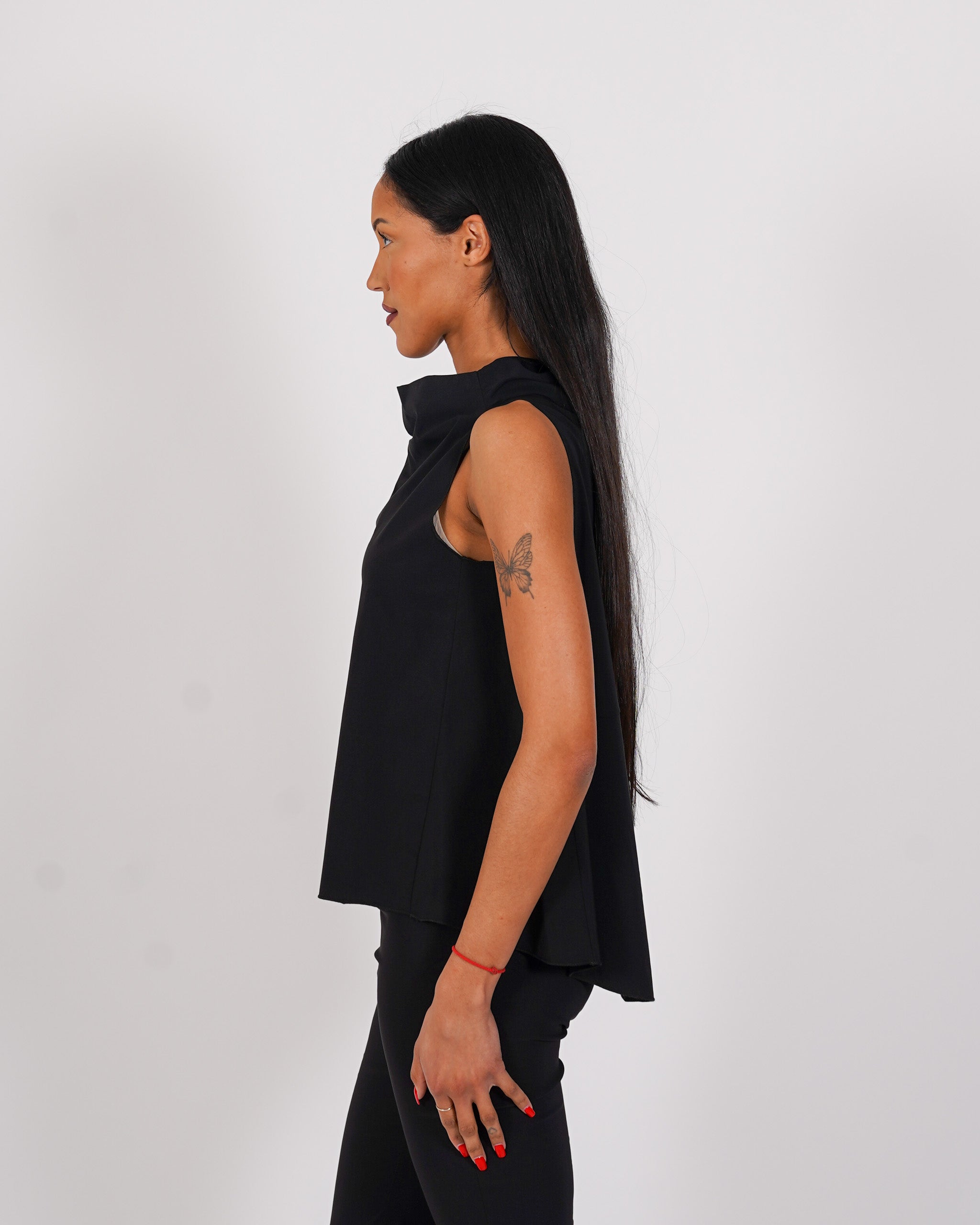 Blusa smanicata in bengalina stretch - Tricella