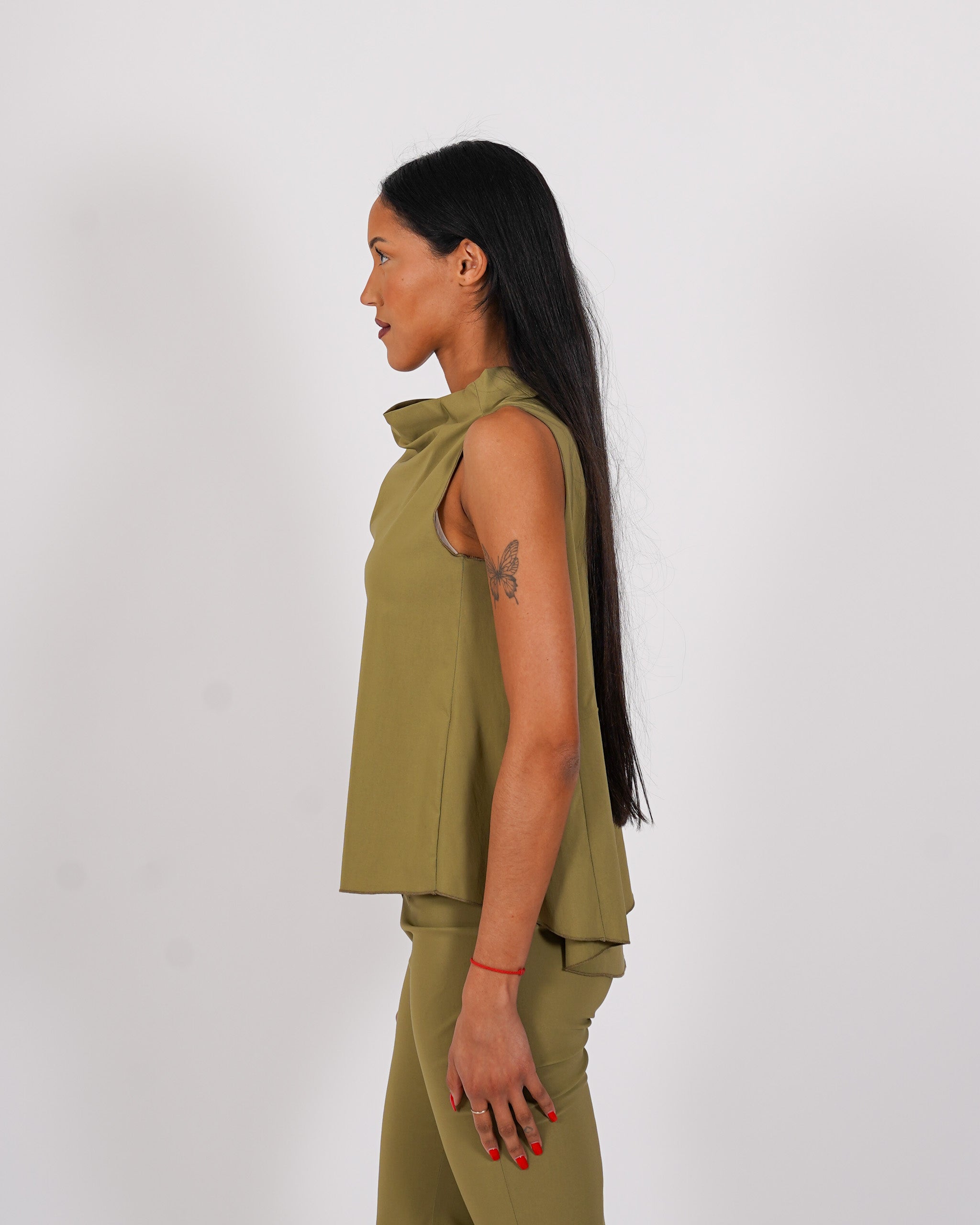 Blusa smanicata in bengalina stretch - Tricella
