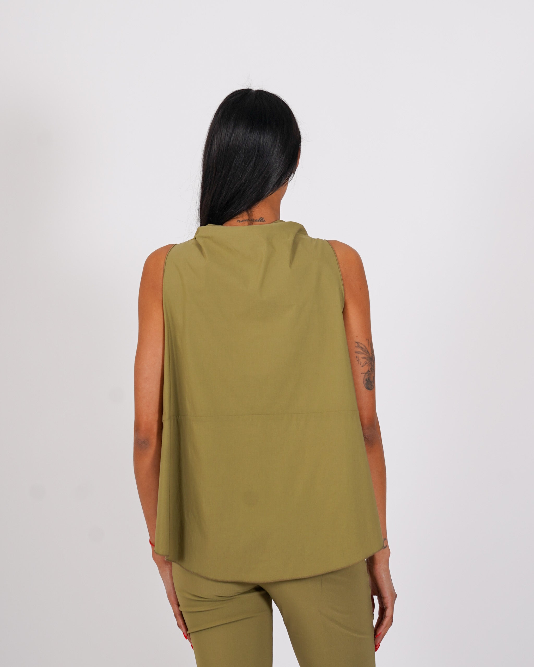 Blusa smanicata in bengalina stretch - Tricella