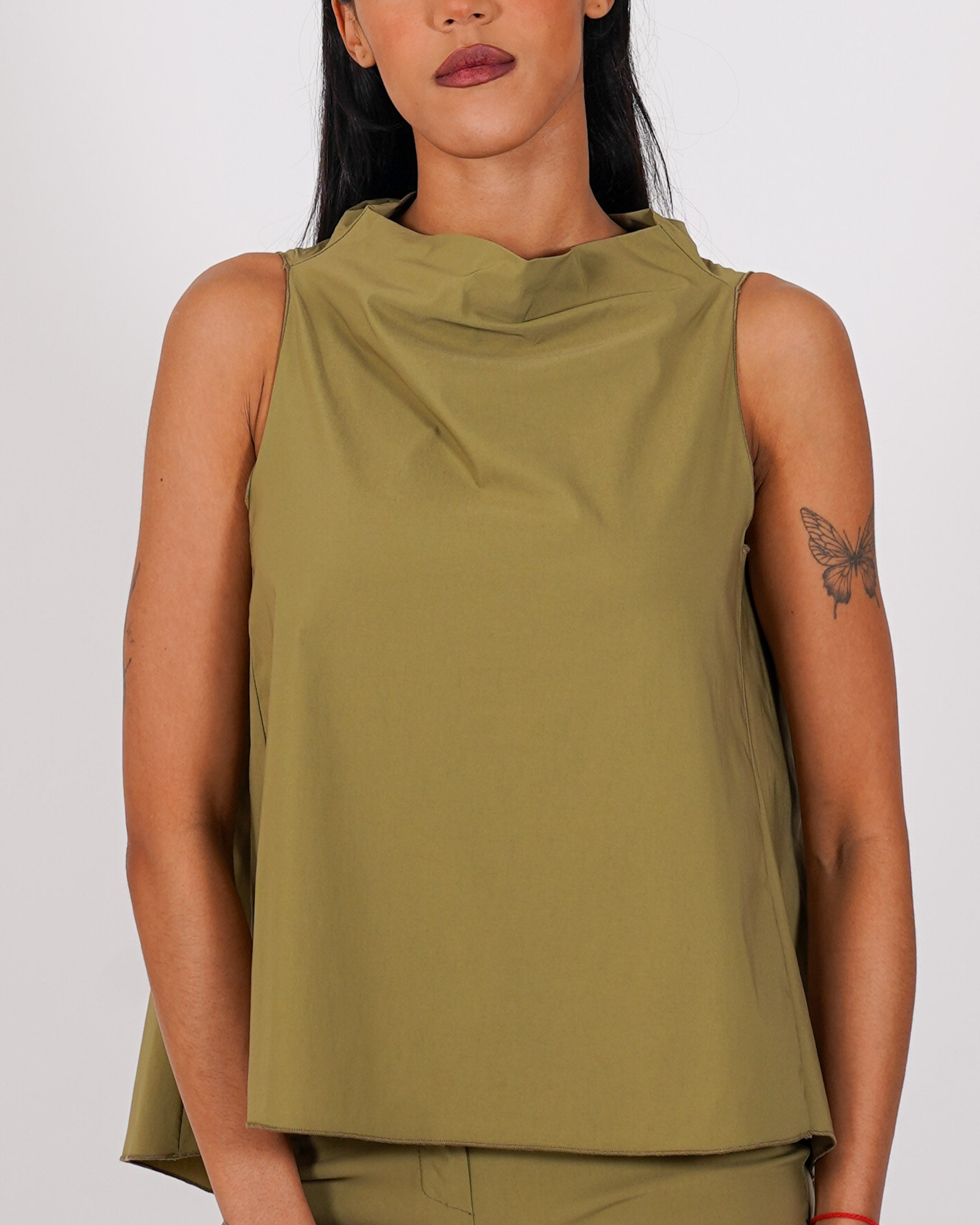 Blusa smanicata in bengalina stretch - Tricella