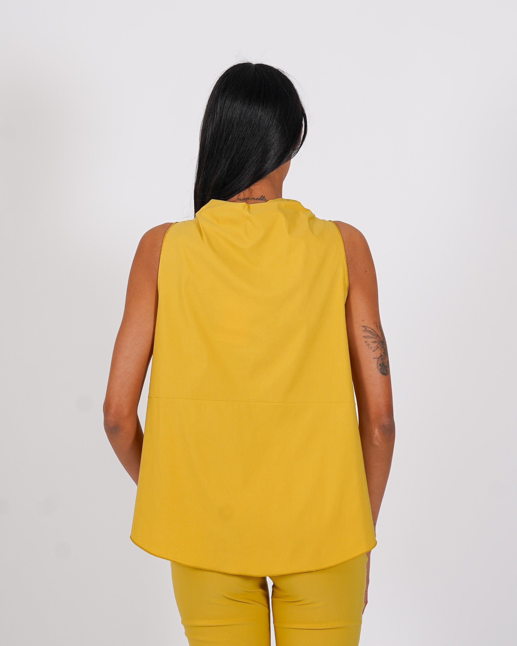 Blusa smanicata in bengalina stretch - Tricella