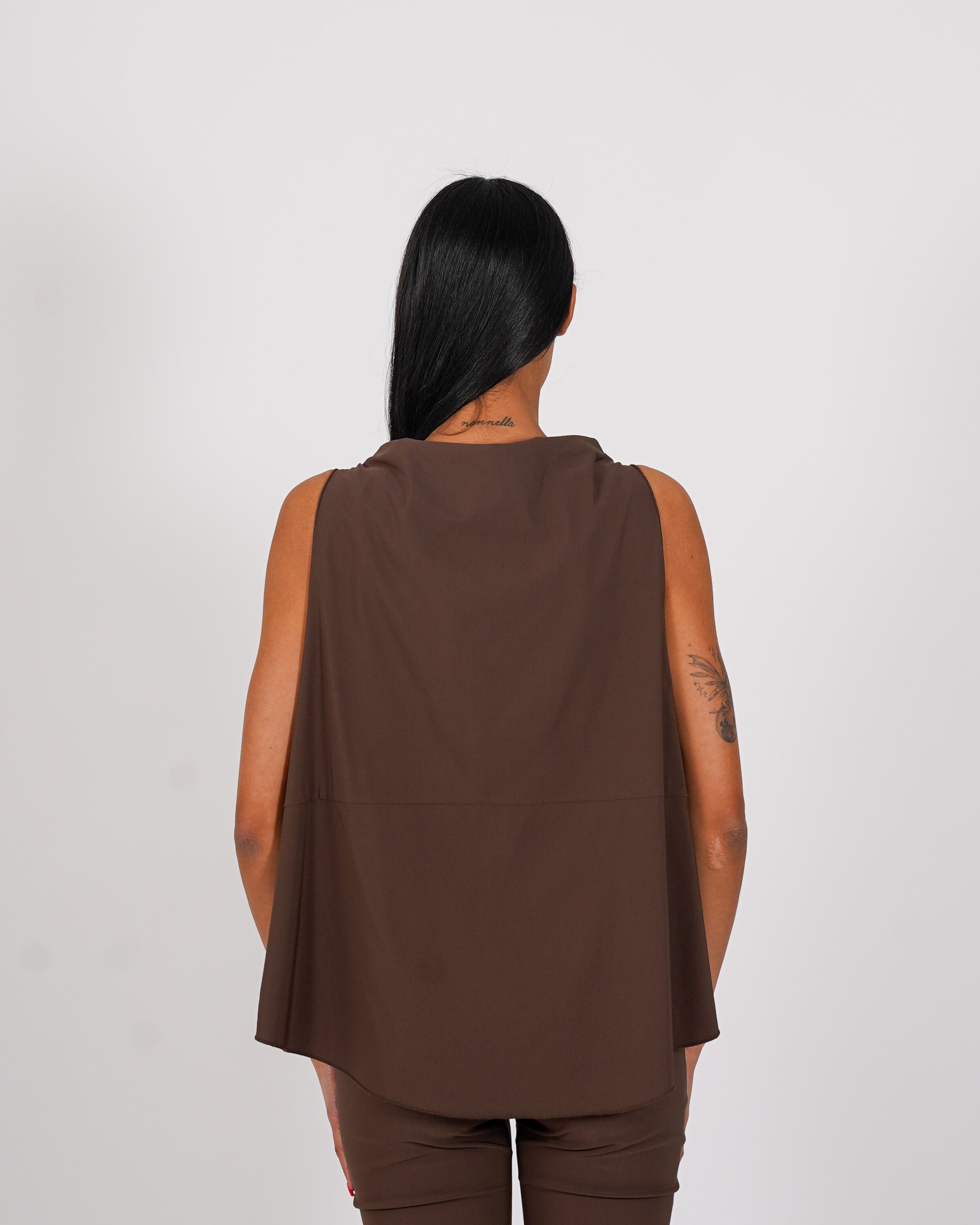 Blusa smanicata in bengalina stretch - Tricella