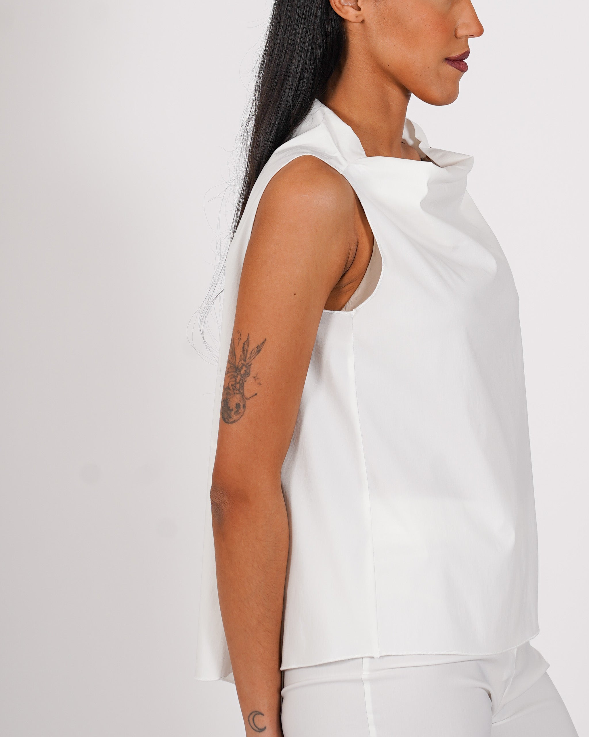 Blusa smanicata in bengalina stretch - Tricella