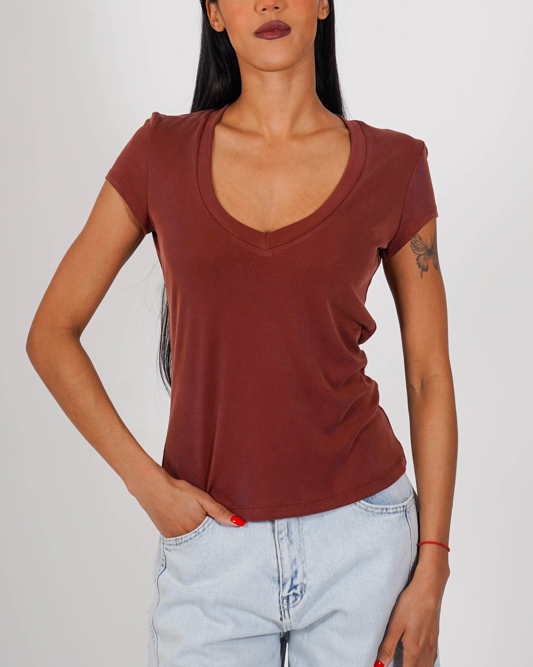 Shirt scollo a v regular fit - Danica