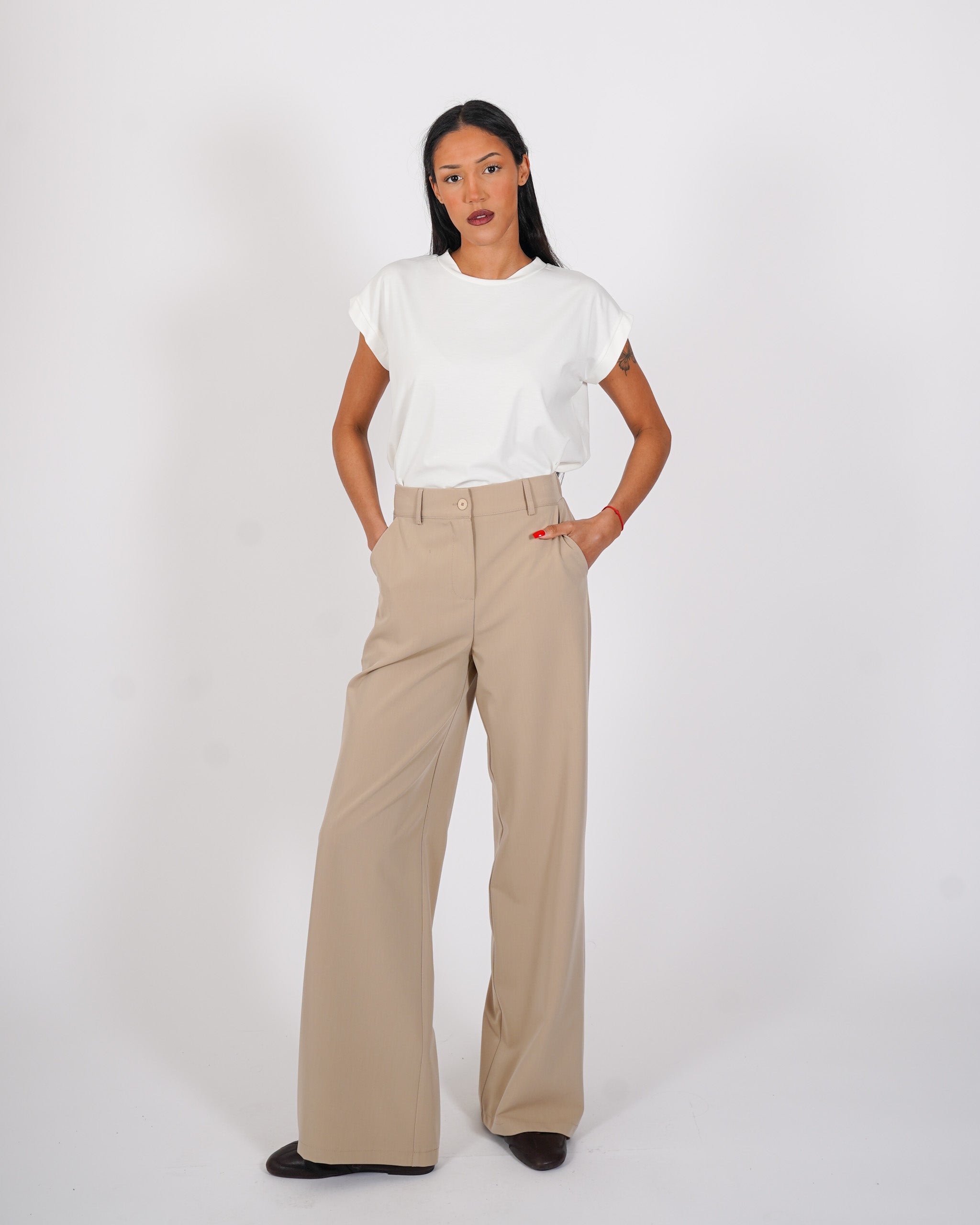 Pantaloni palazzo vita alta - Sandra