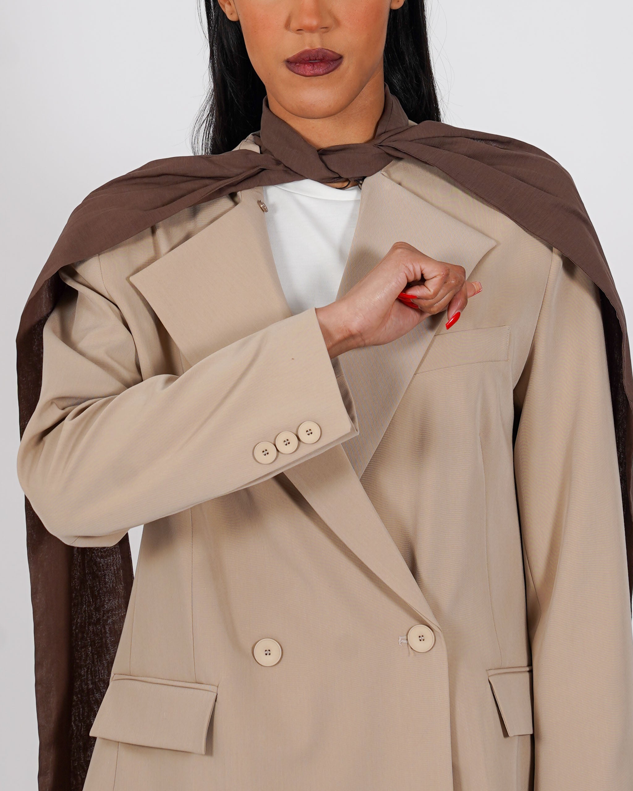 Giacca doppio petto con sciarpa - Urlata