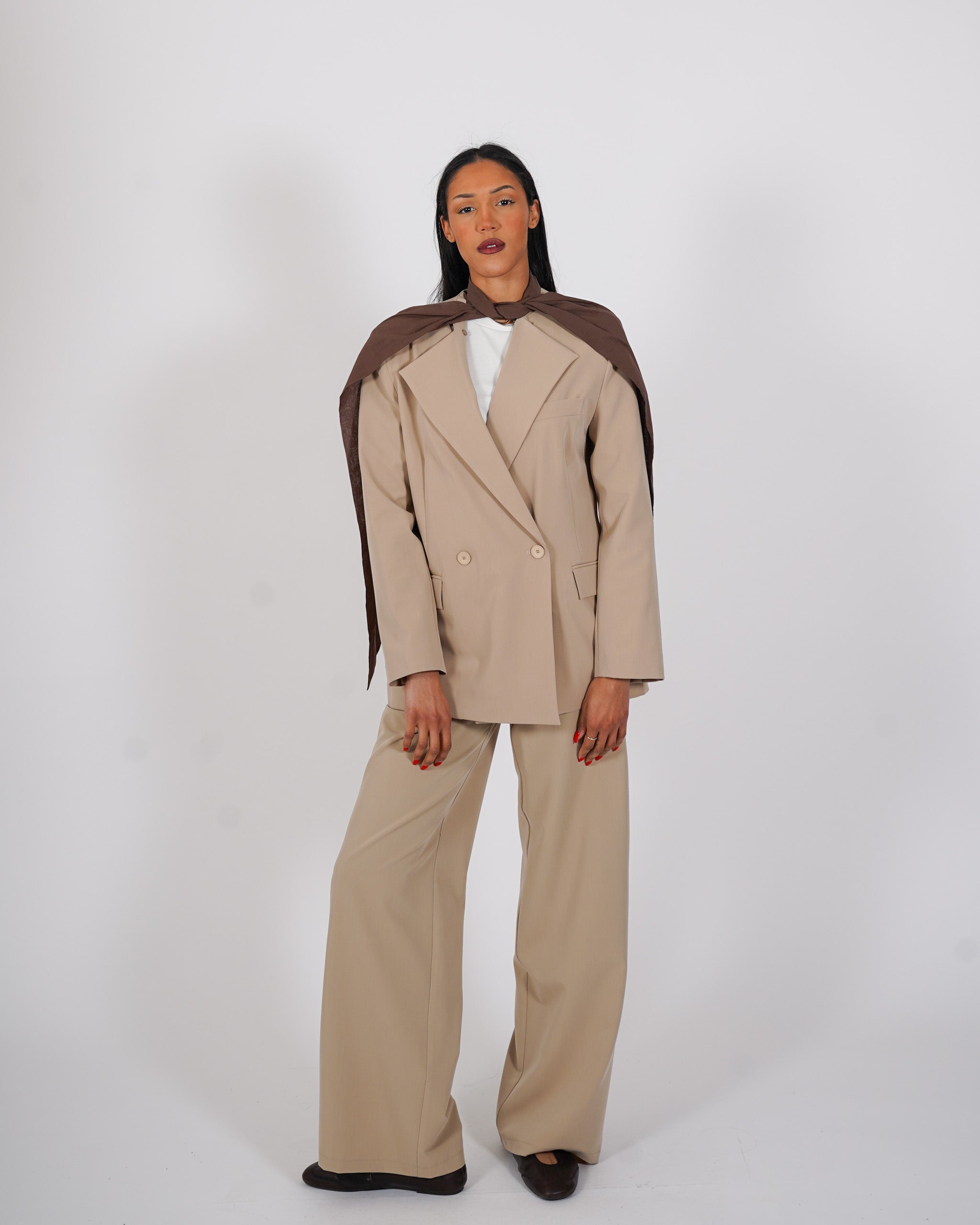 Giacca doppio petto con sciarpa - Urlata