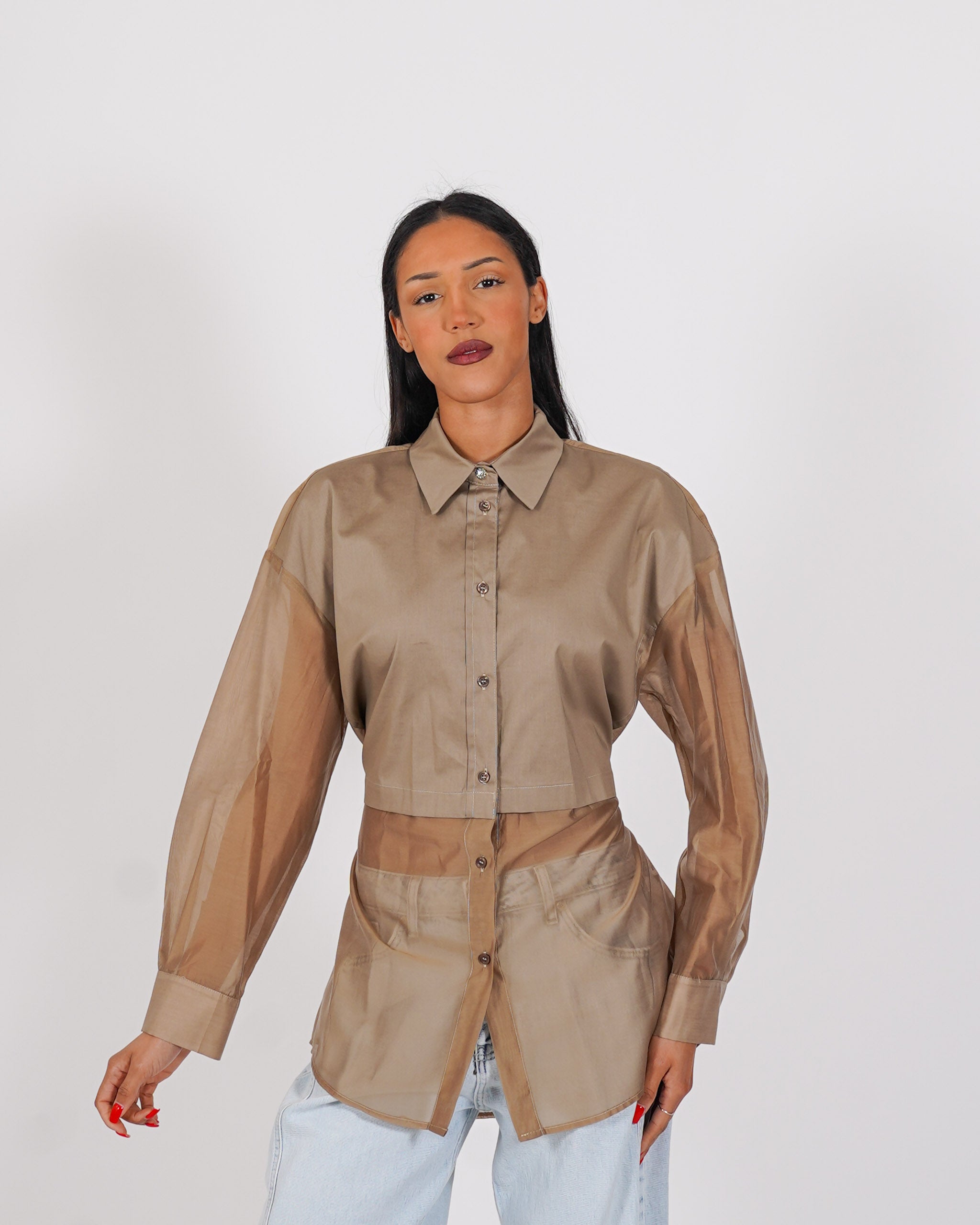 Camicia doppio tessuto con coulisse sul retro - Difesa