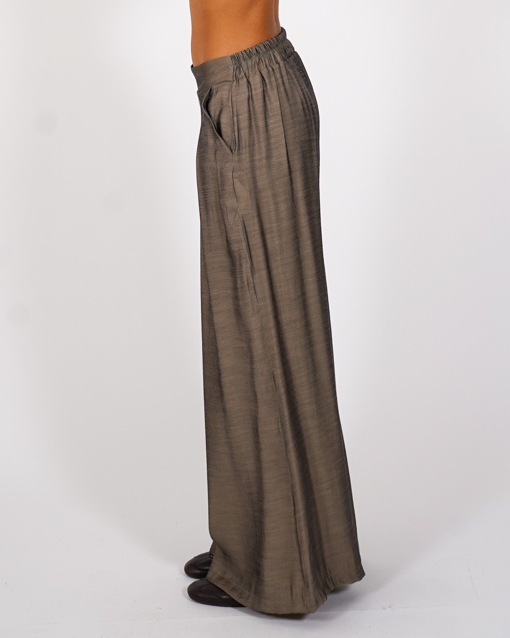 Pantaloni palazzo con pence in tessuto fluido - Kosice