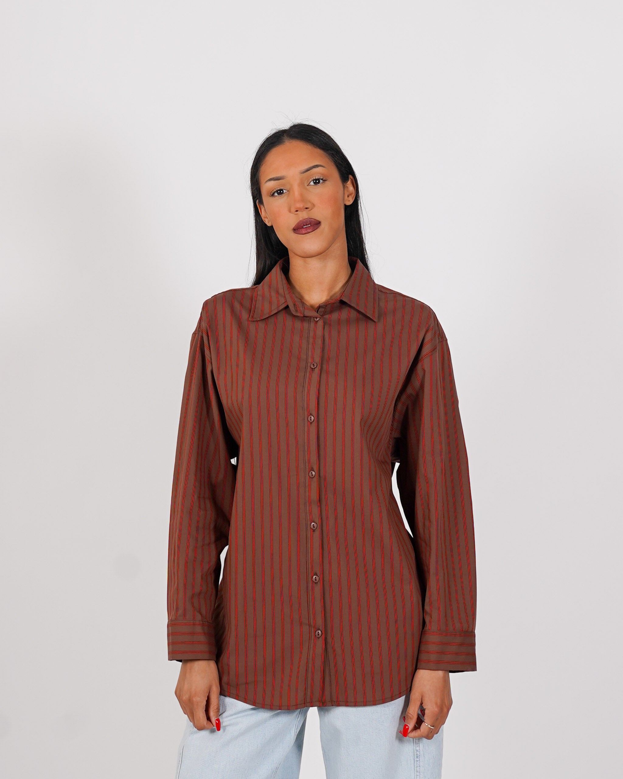 Camicia rigata con dettaglio sul retro - Longoria