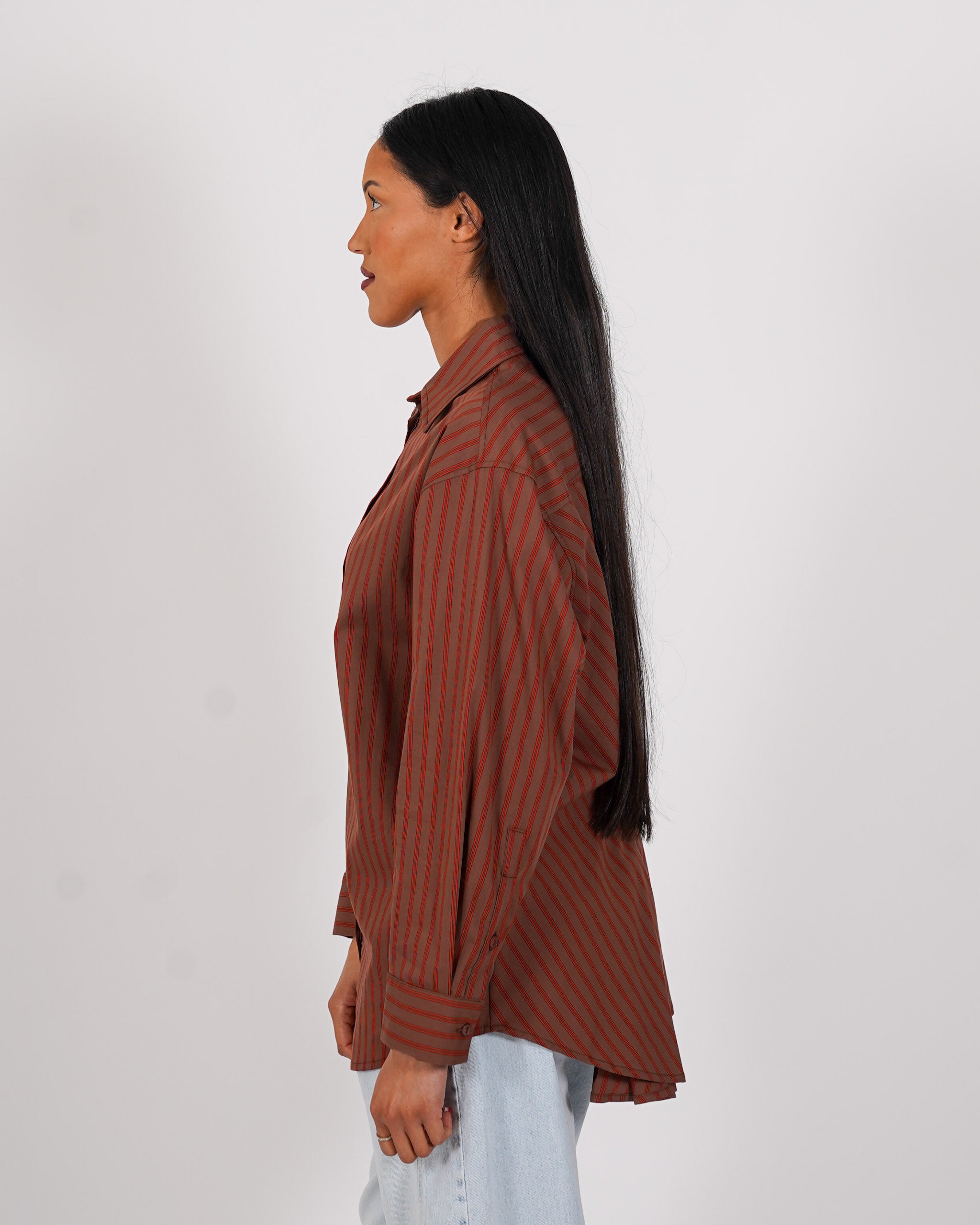 Camicia rigata con dettaglio sul retro - Longoria
