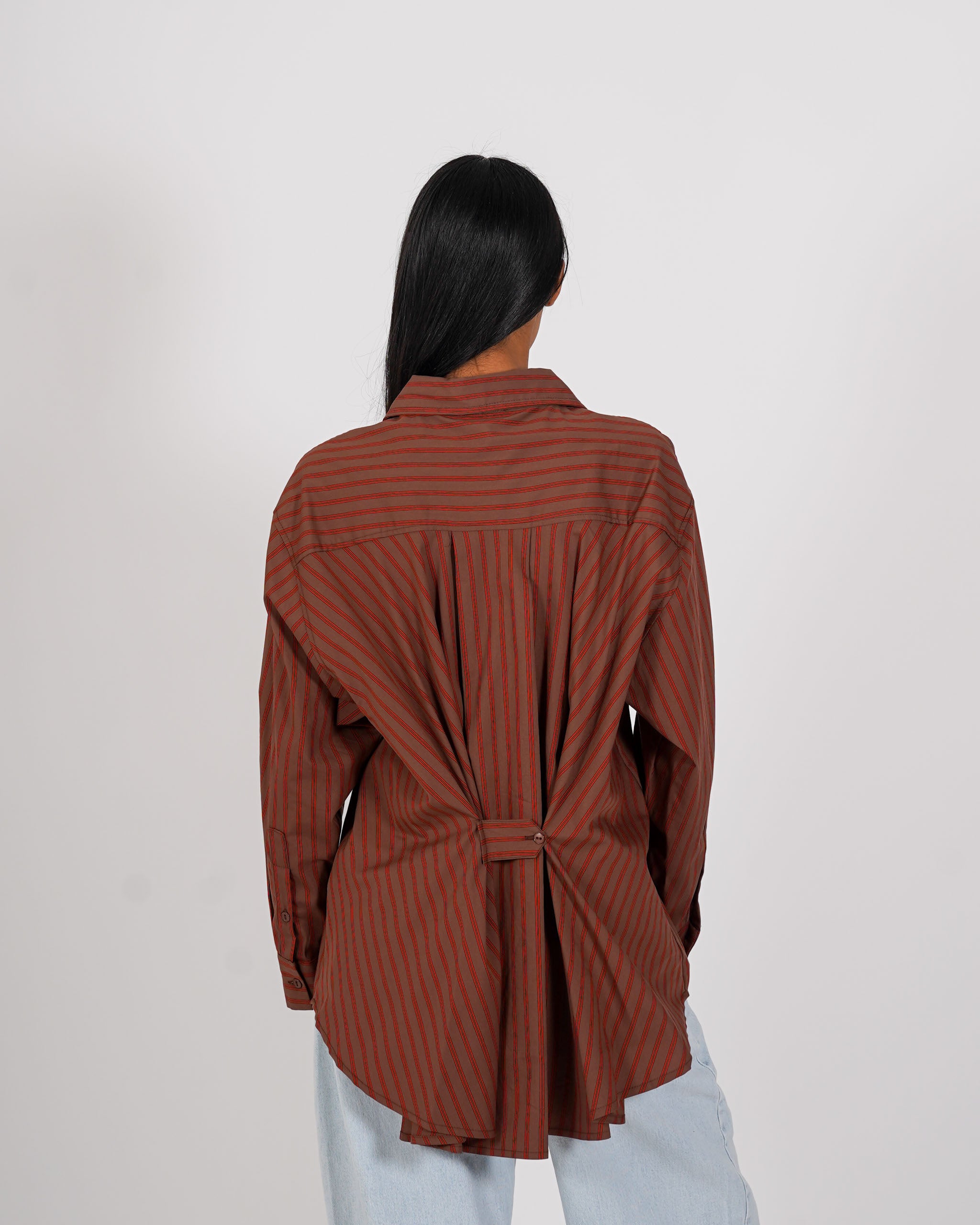 Camicia rigata con dettaglio sul retro - Longoria