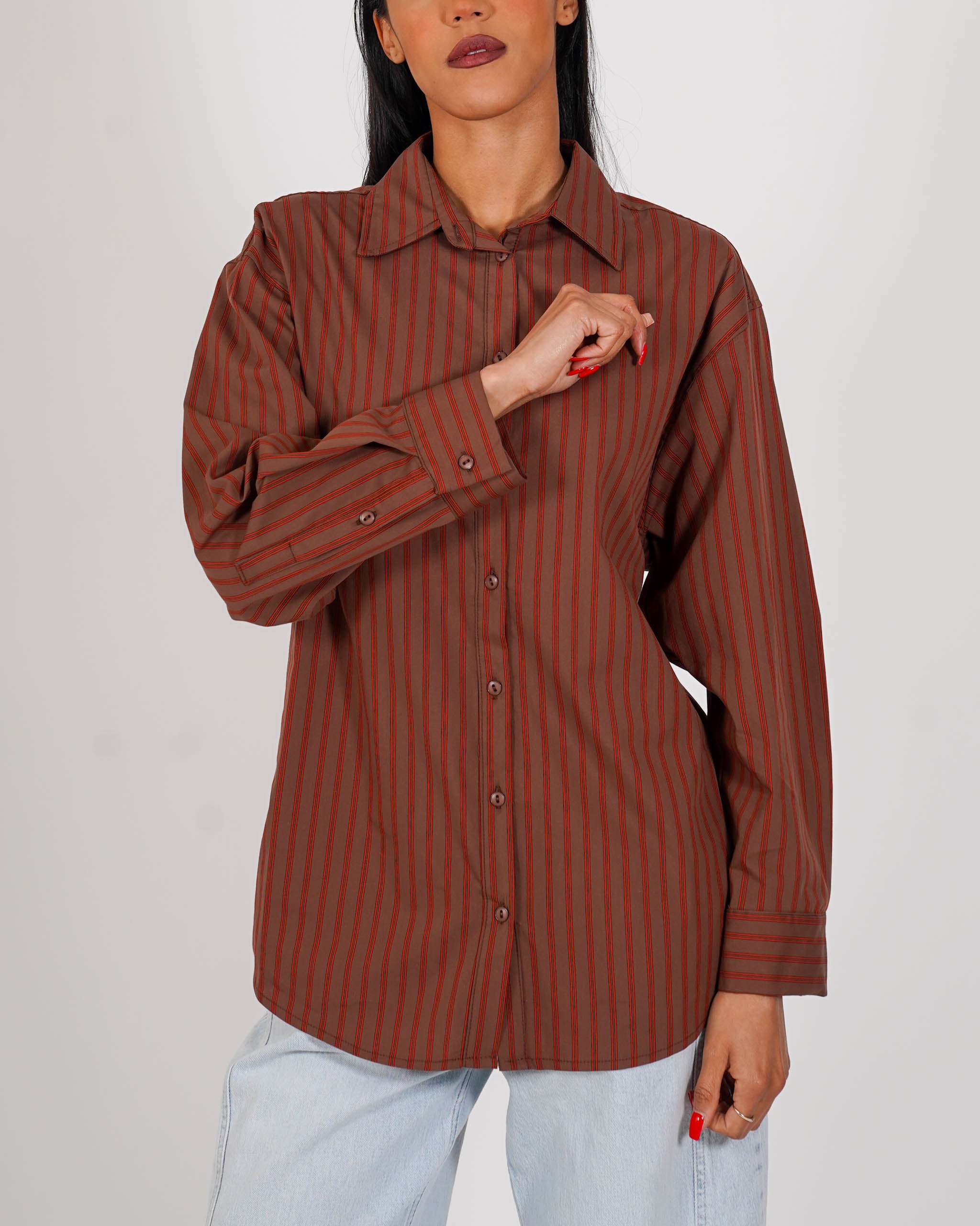 Camicia rigata con dettaglio sul retro - Longoria