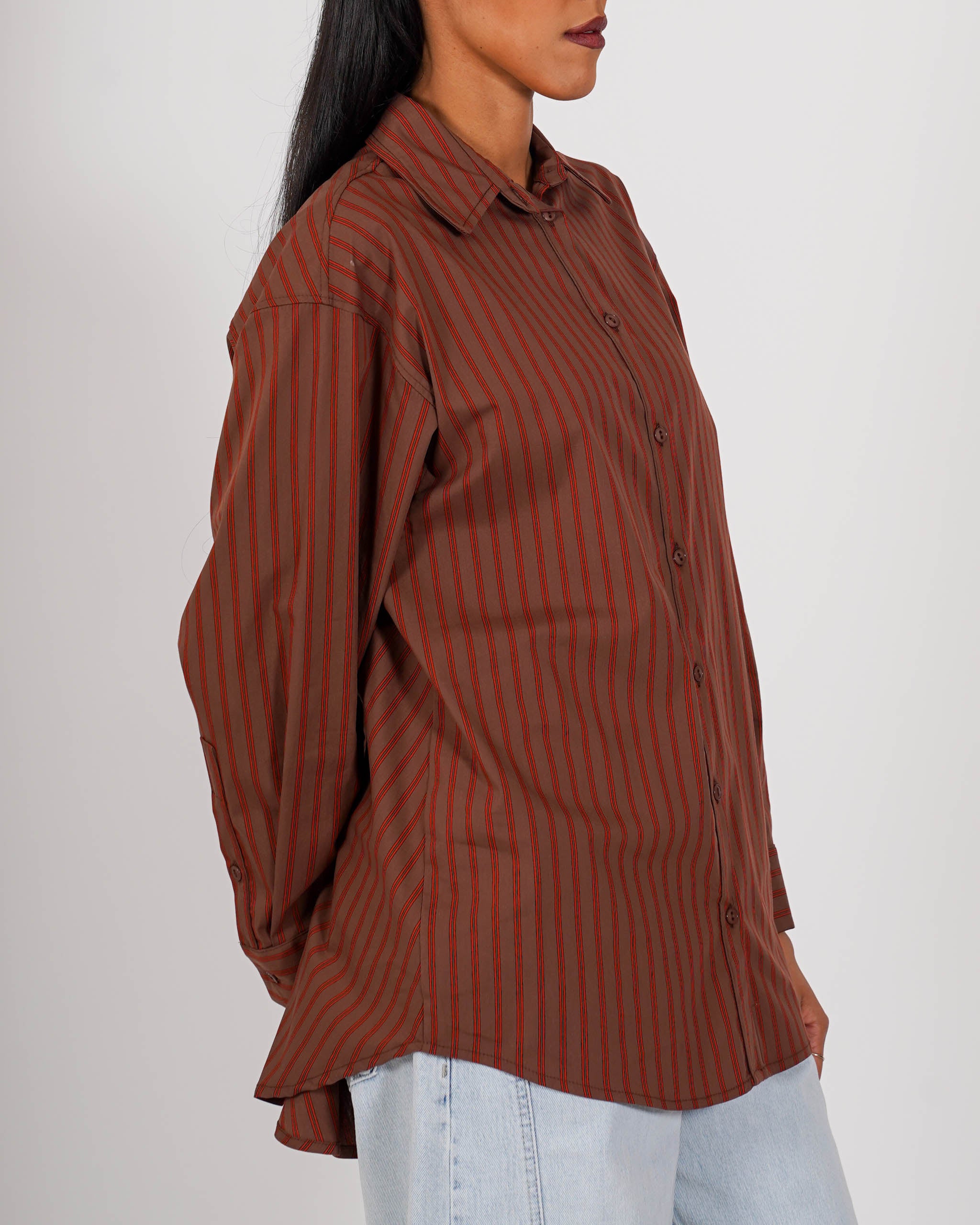 Camicia rigata con dettaglio sul retro - Longoria