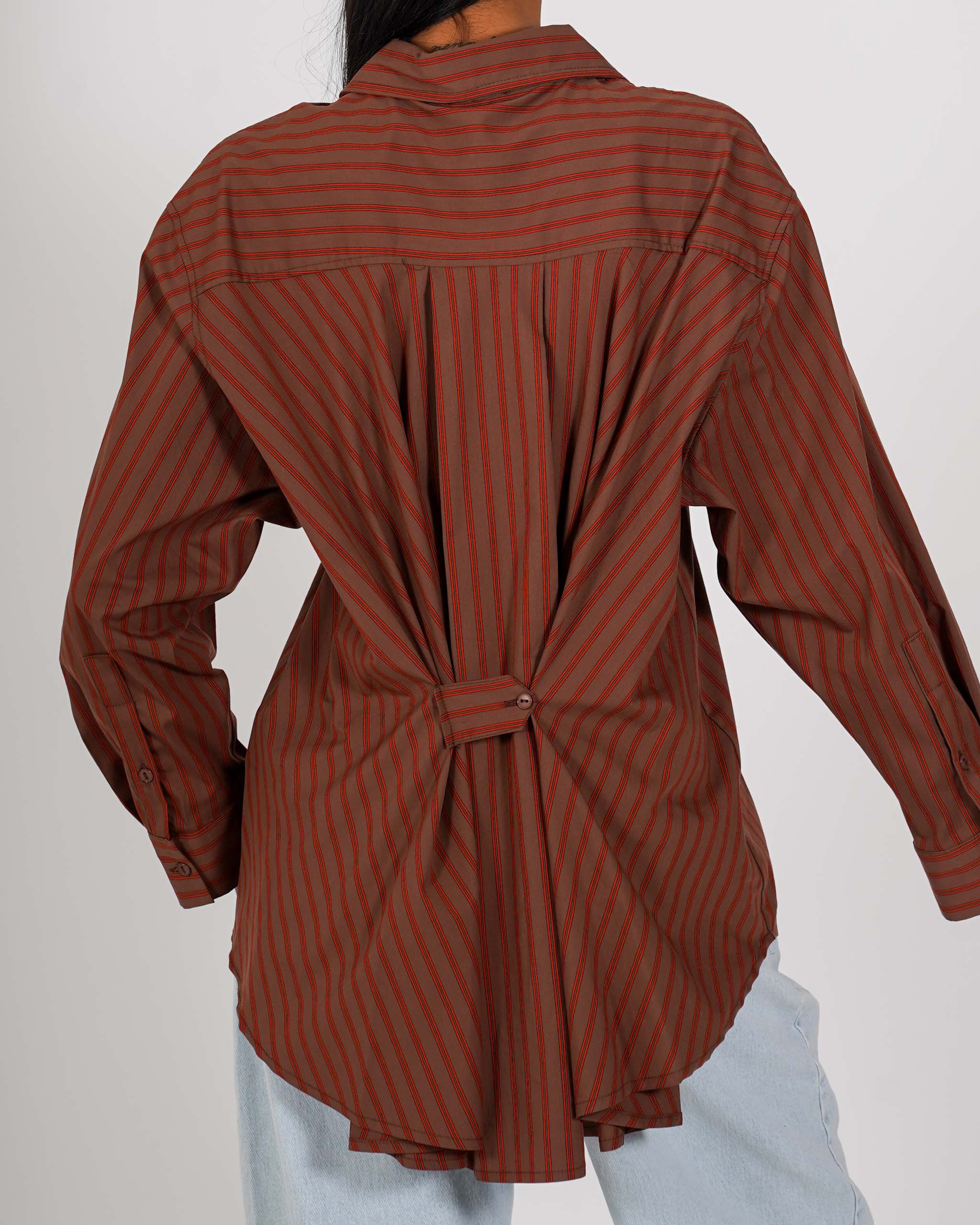 Camicia rigata con dettaglio sul retro - Longoria