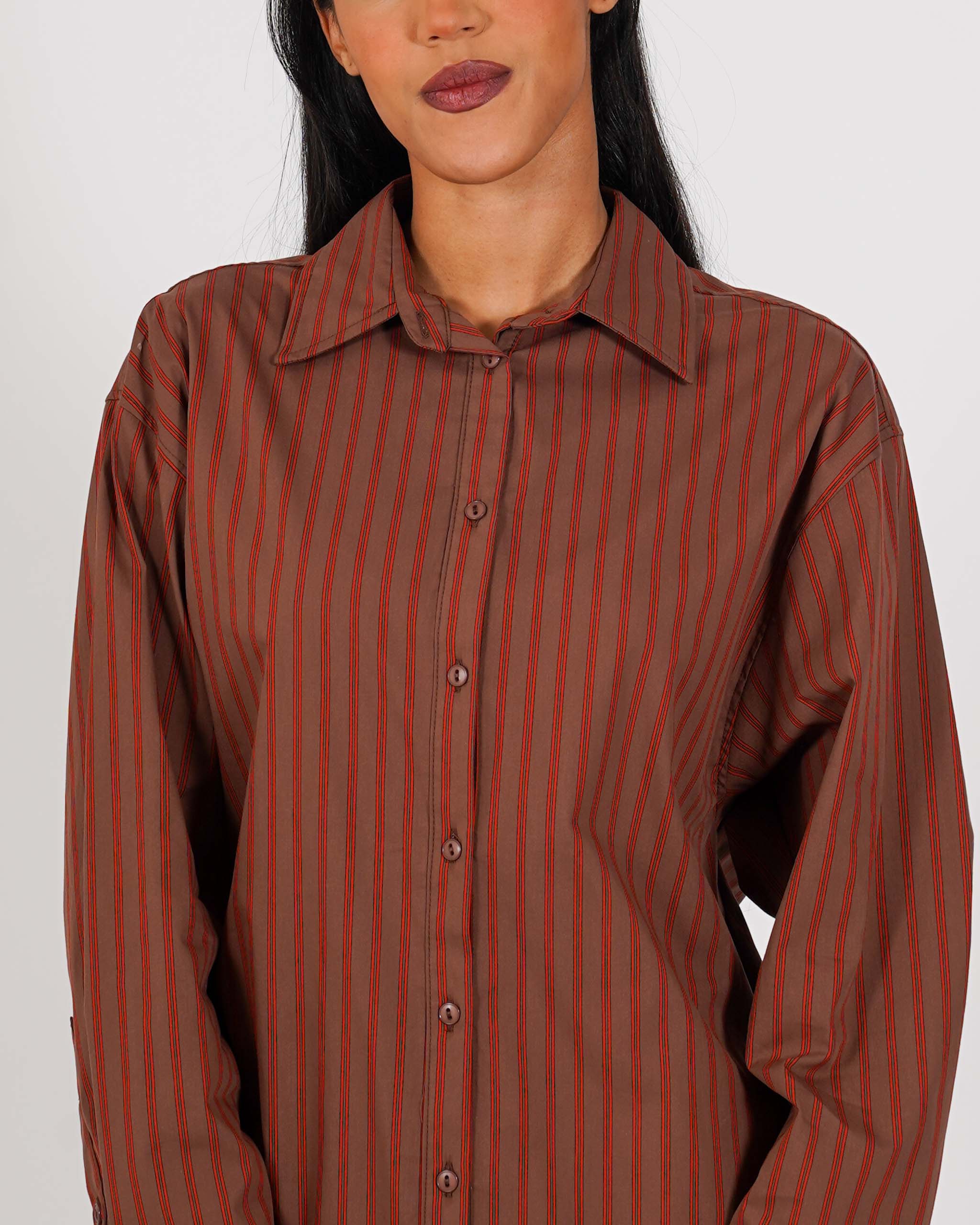 Camicia rigata con dettaglio sul retro - Longoria