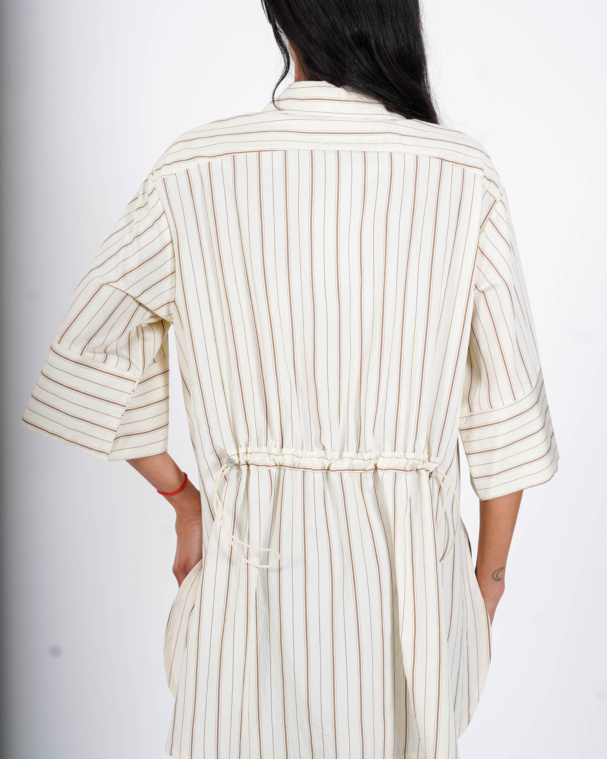 Blusa rigata manica 3/4 con coulisse - Clivia