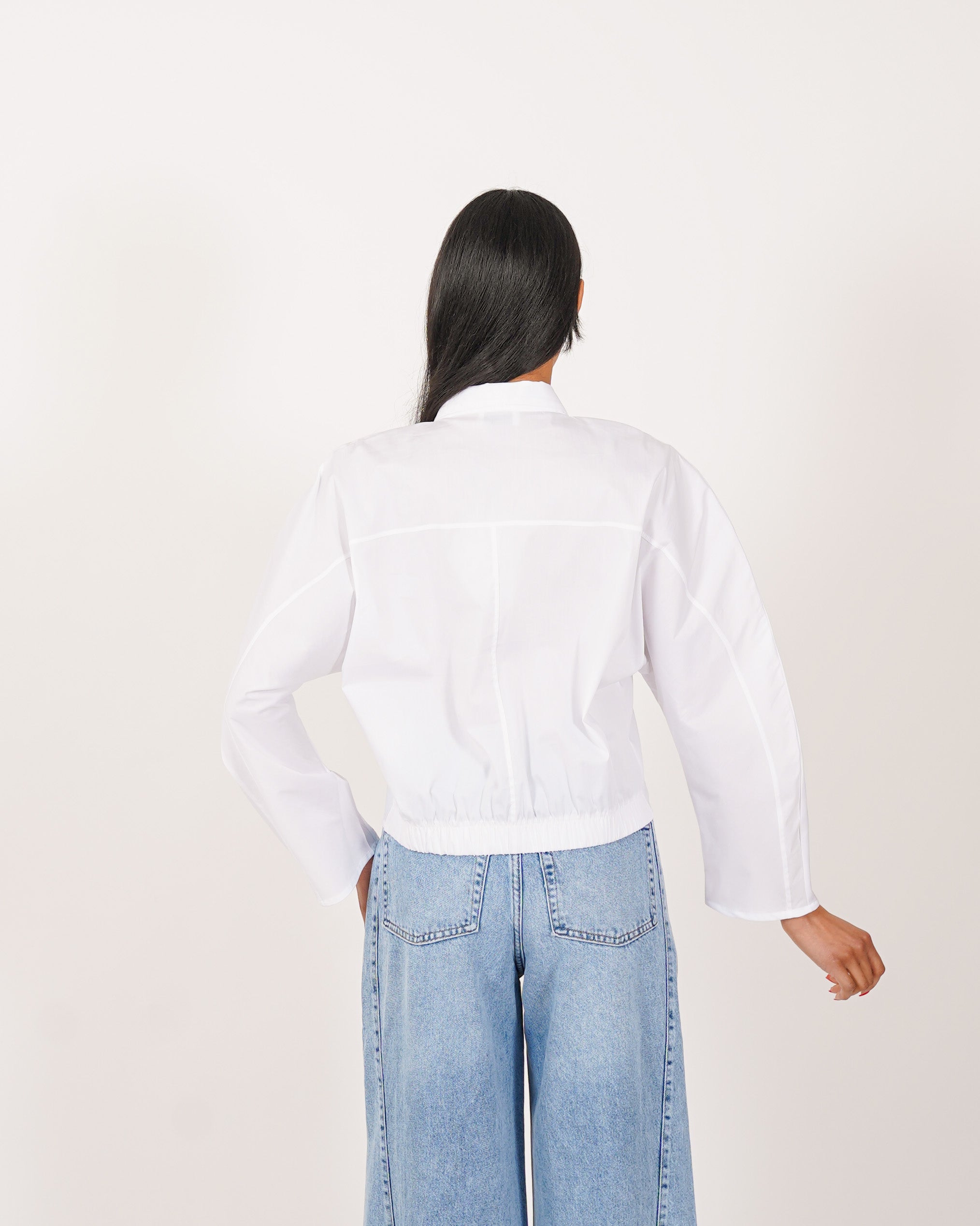 Blusa scollo a v in cotone - Bruciata