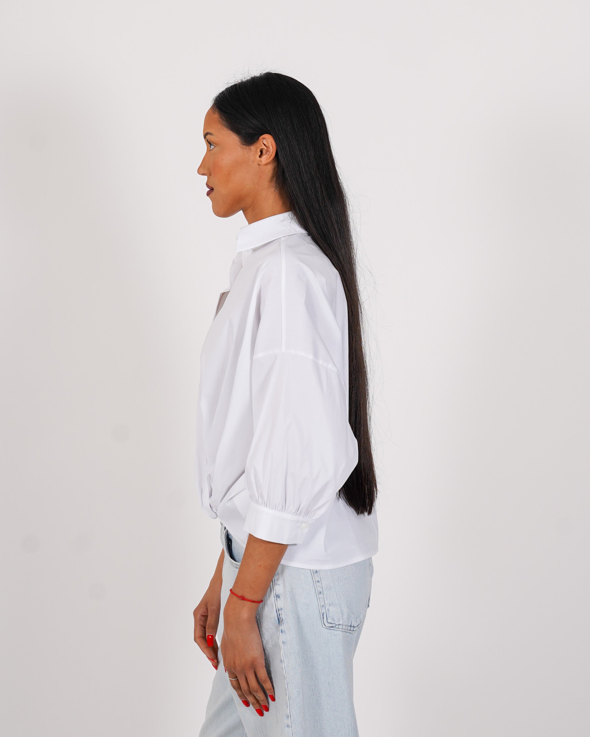 Camicia goffrata con dettaglio frontale in cotone - Colorata