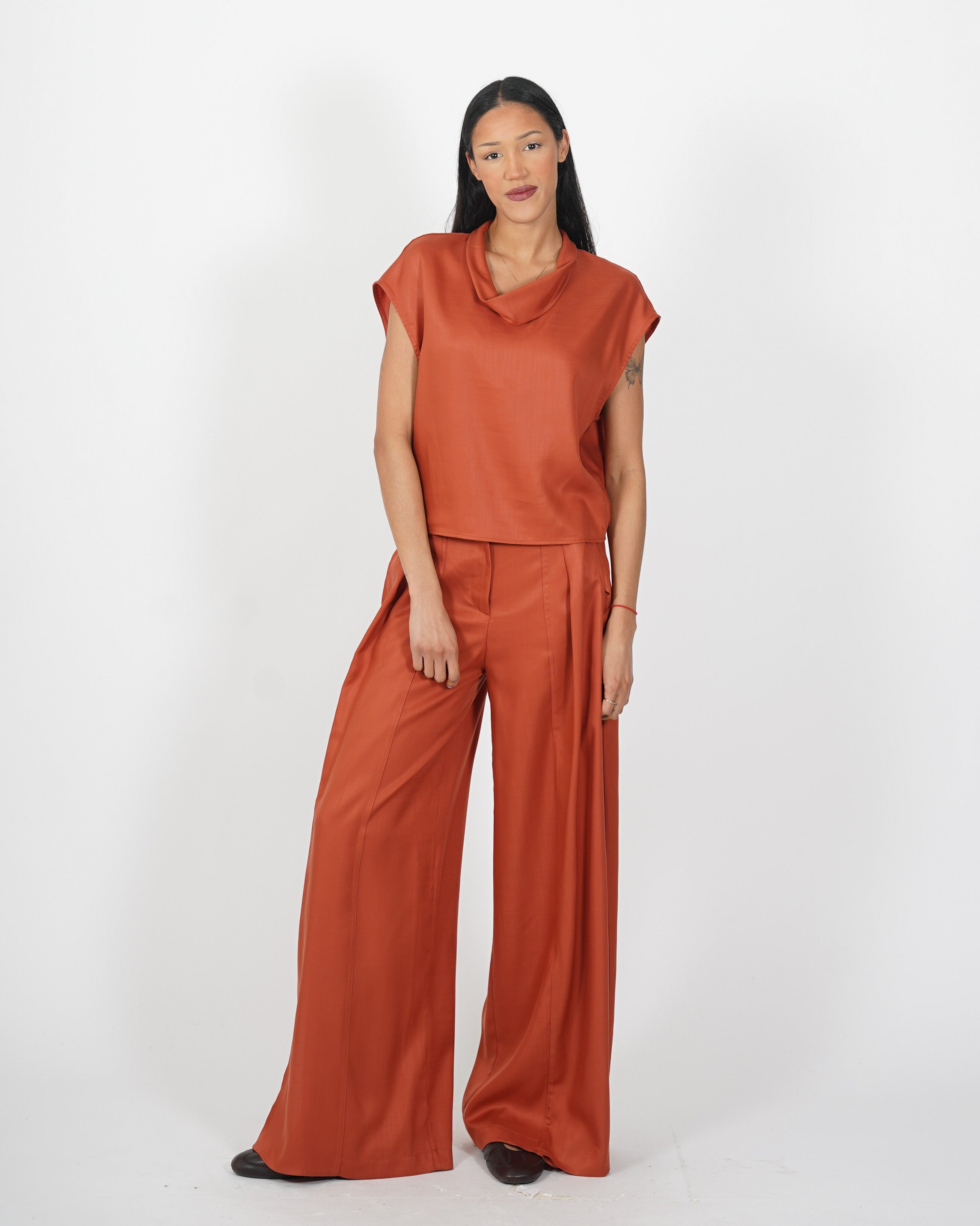 Blusa collo a gronda in tessuto lyocell - Madama