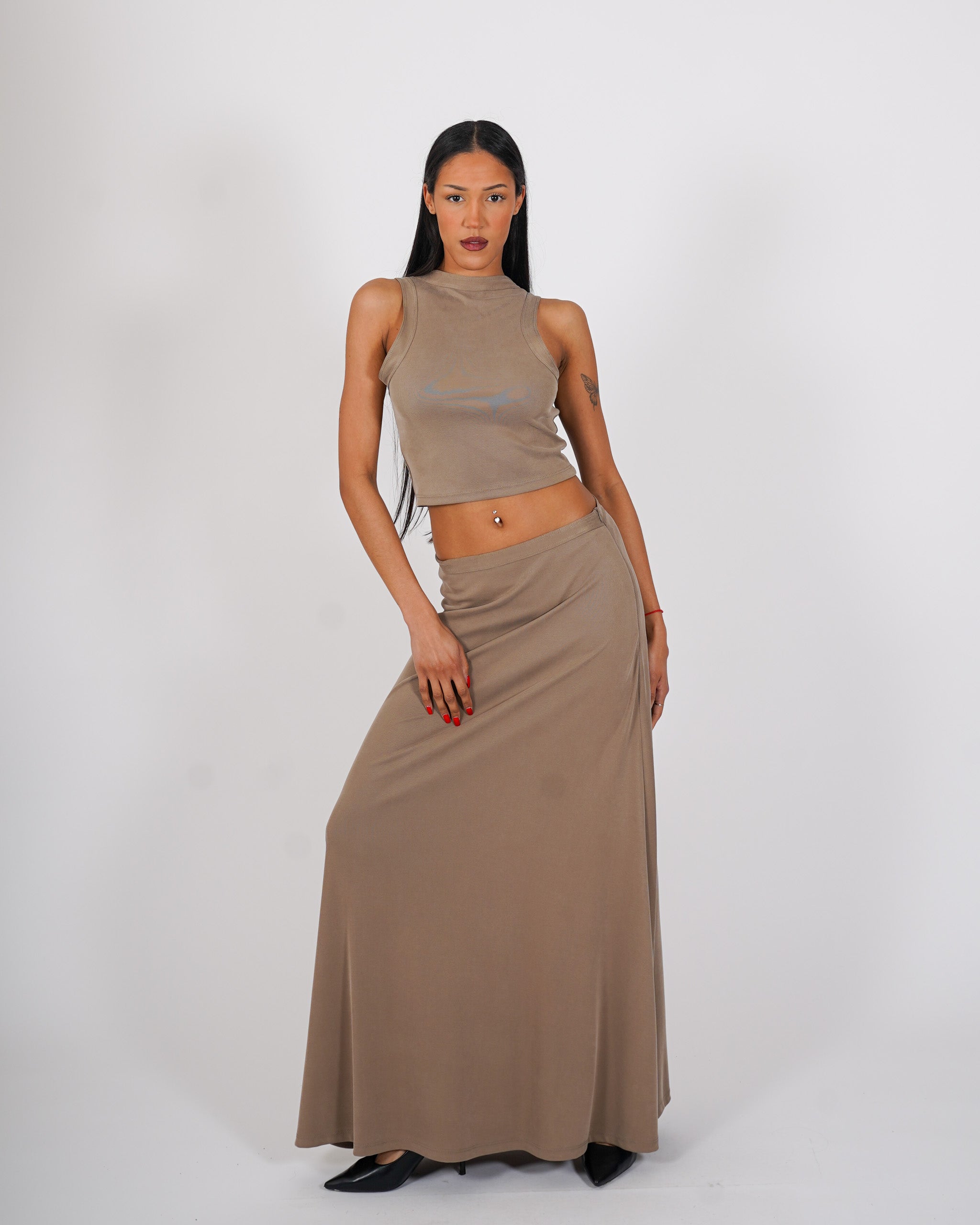 Canotta cropped in mano viscosa - Acineta