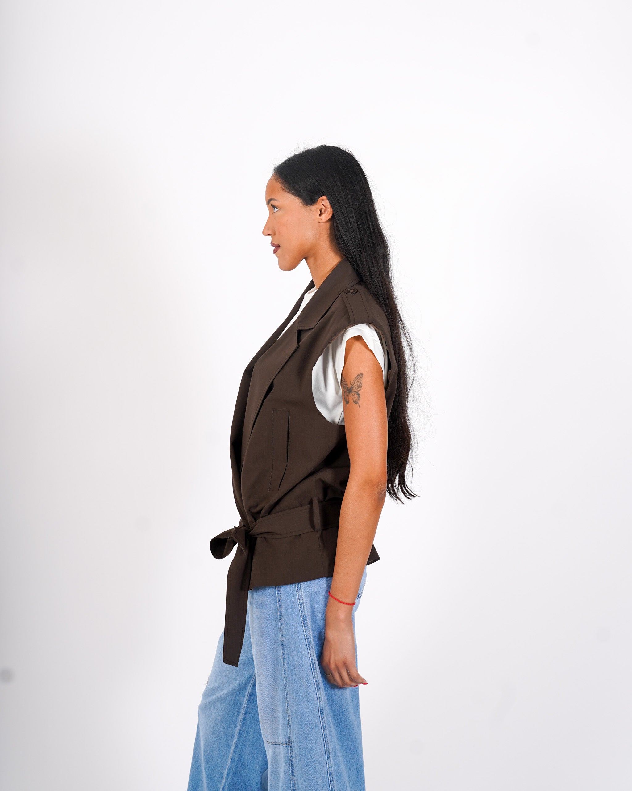 Gilet doppio petto con cintura - Maniaca