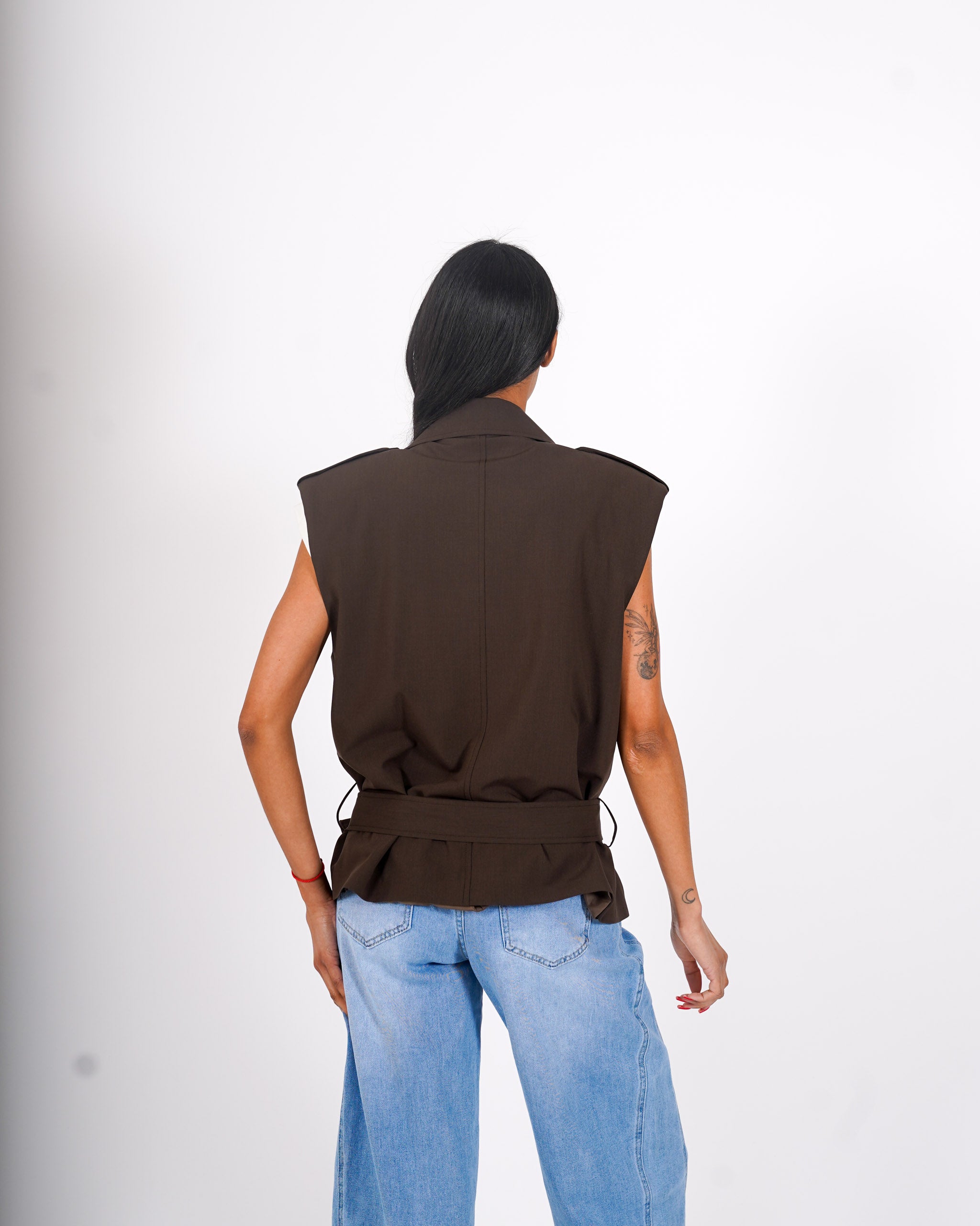 Gilet doppio petto con cintura - Maniaca