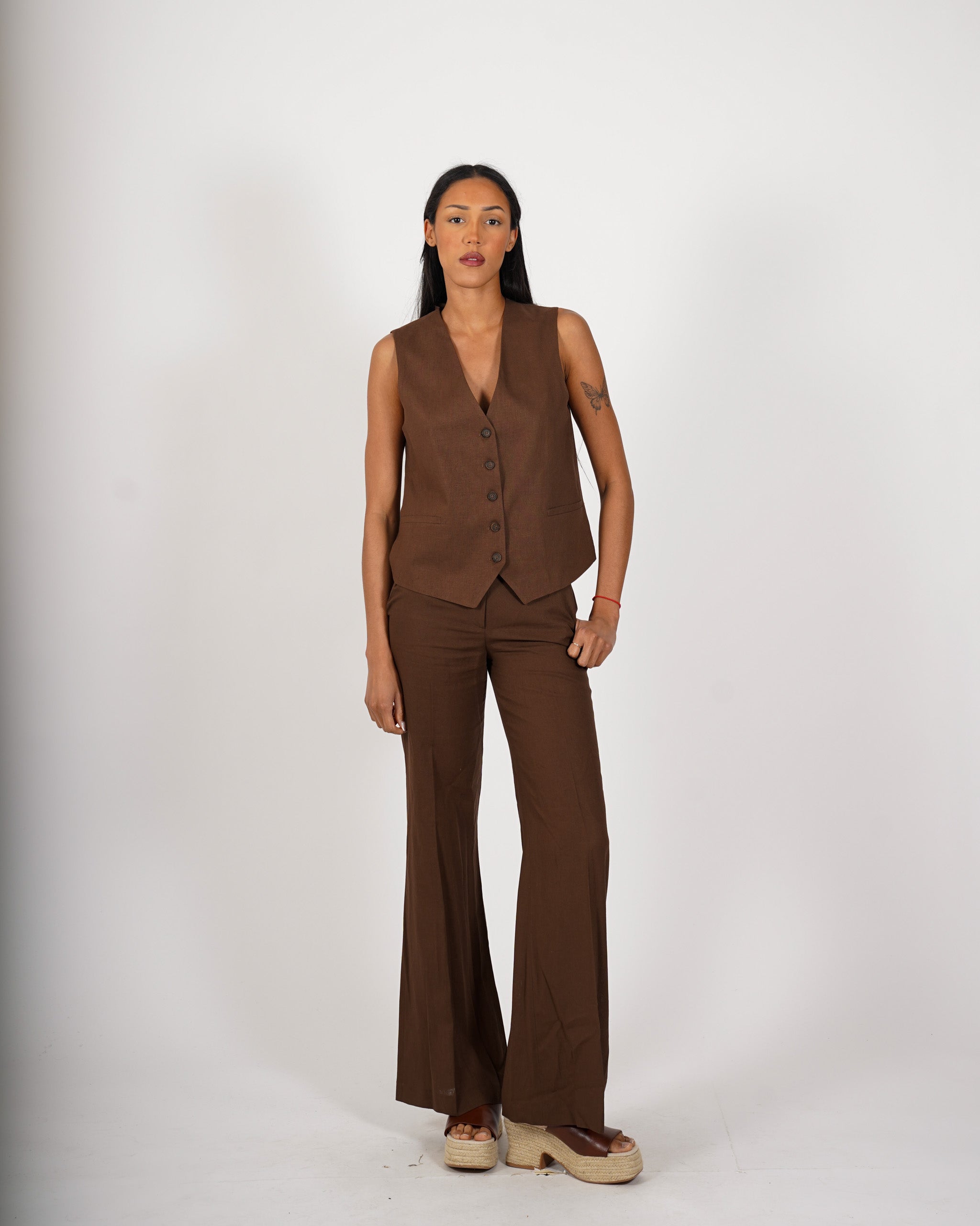 Gilet monopetto in lino - Pigra