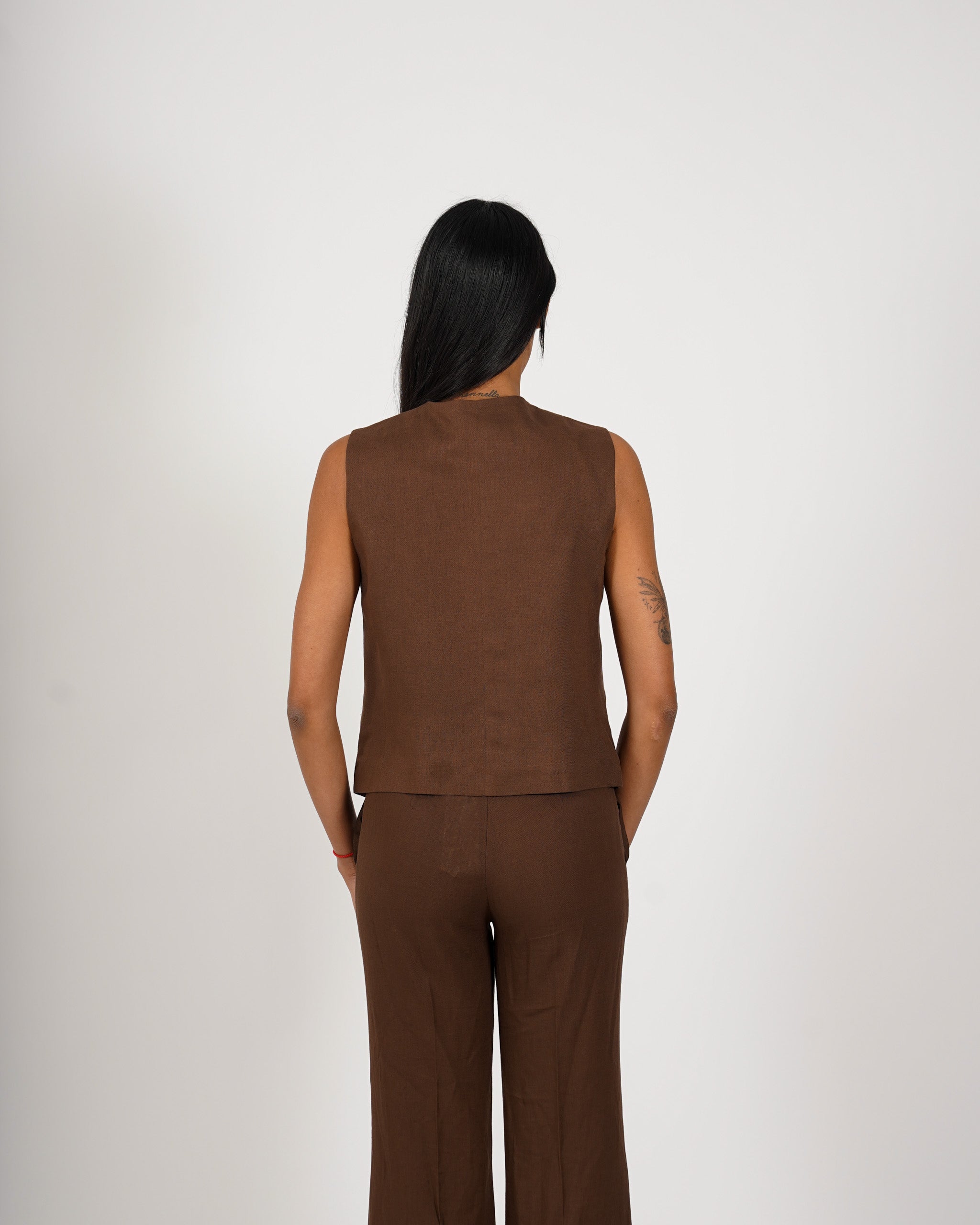 Gilet monopetto in lino - Pigra