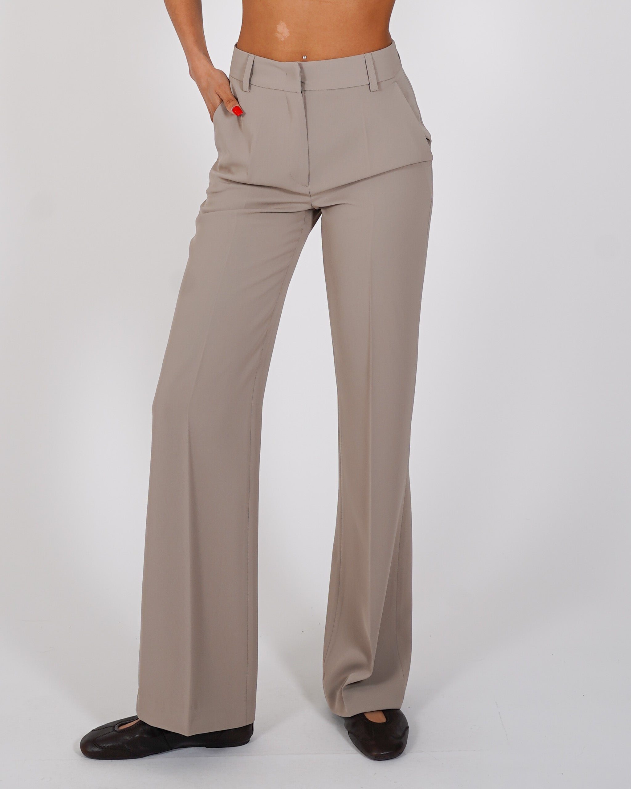 Pantaloni palazzo vita alta - Piegata