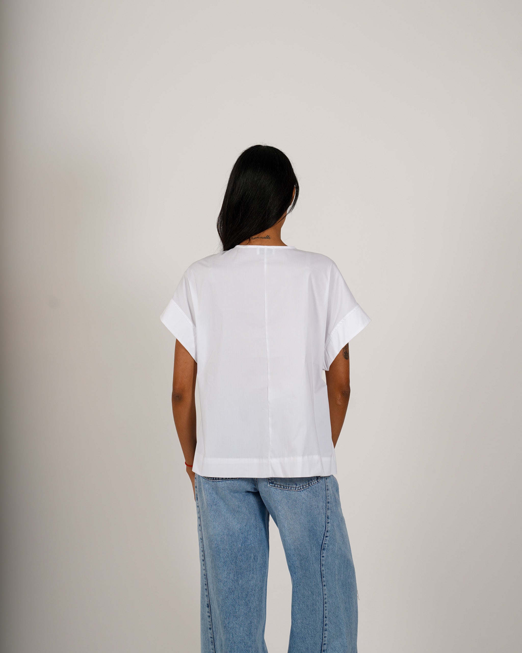 Blusa scollo a v in cotone - Arlena