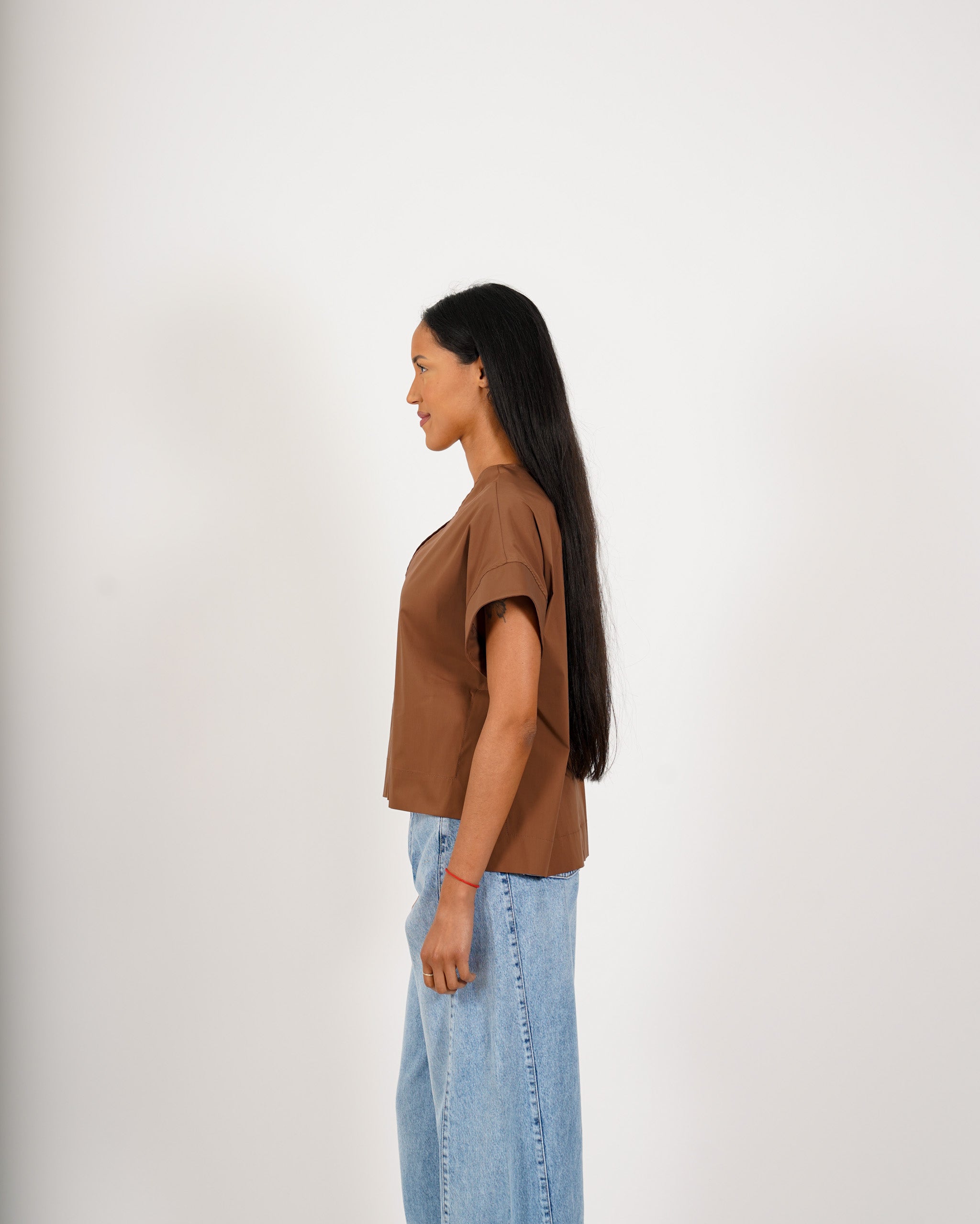 Blusa scollo a v in cotone - Arlena