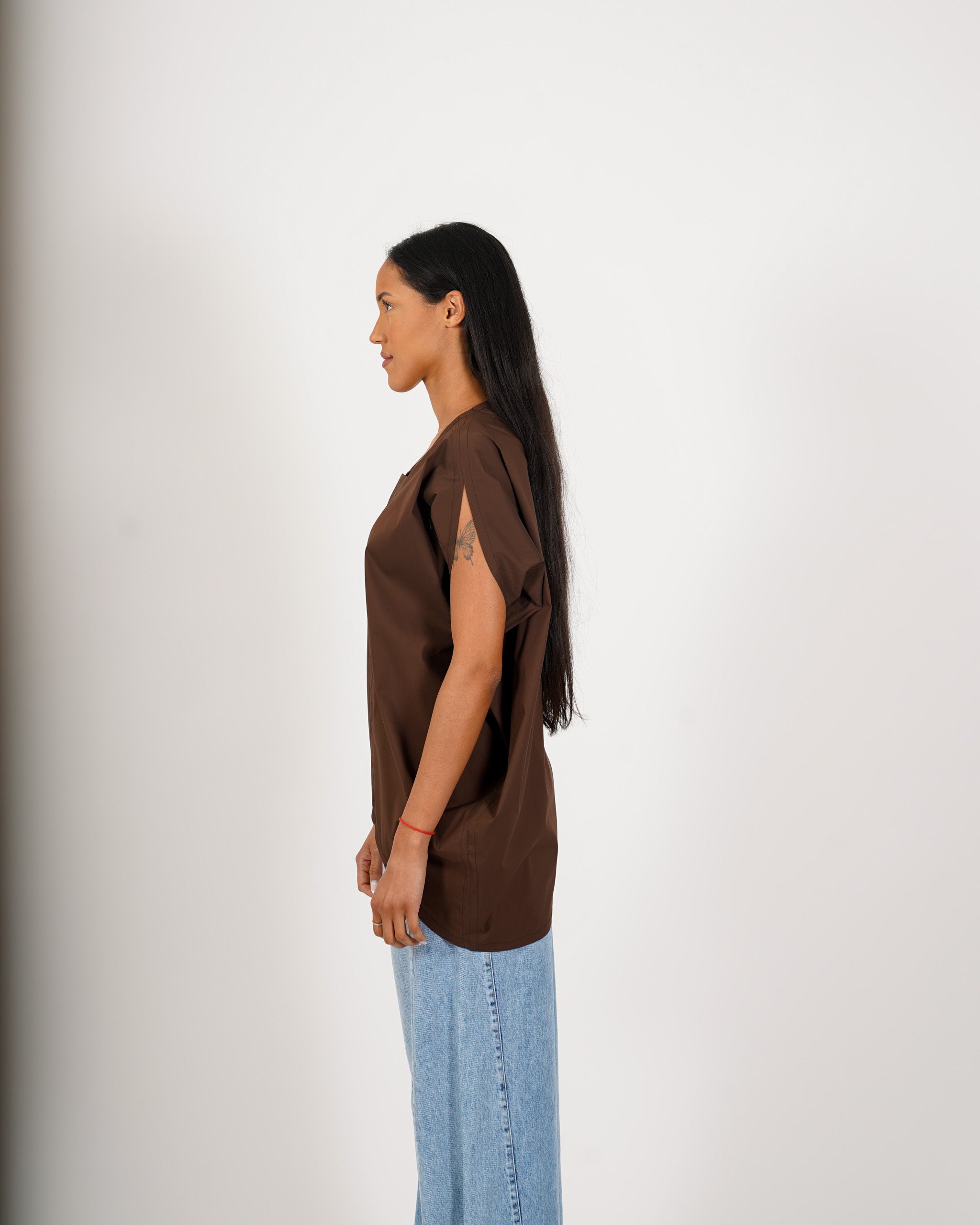 Blusa asimmetrica di cotone - Angiolina