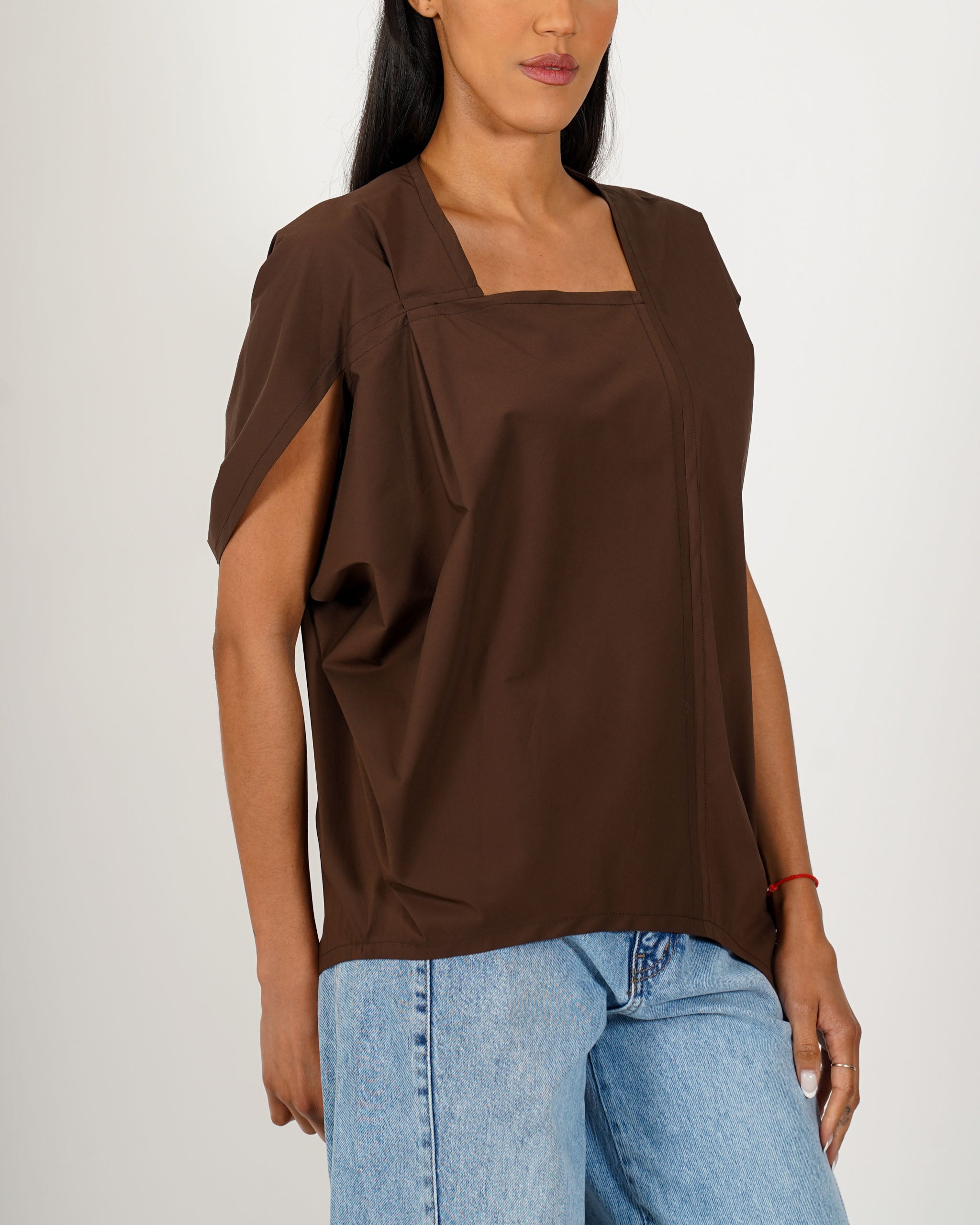 Blusa asimmetrica di cotone - Angiolina