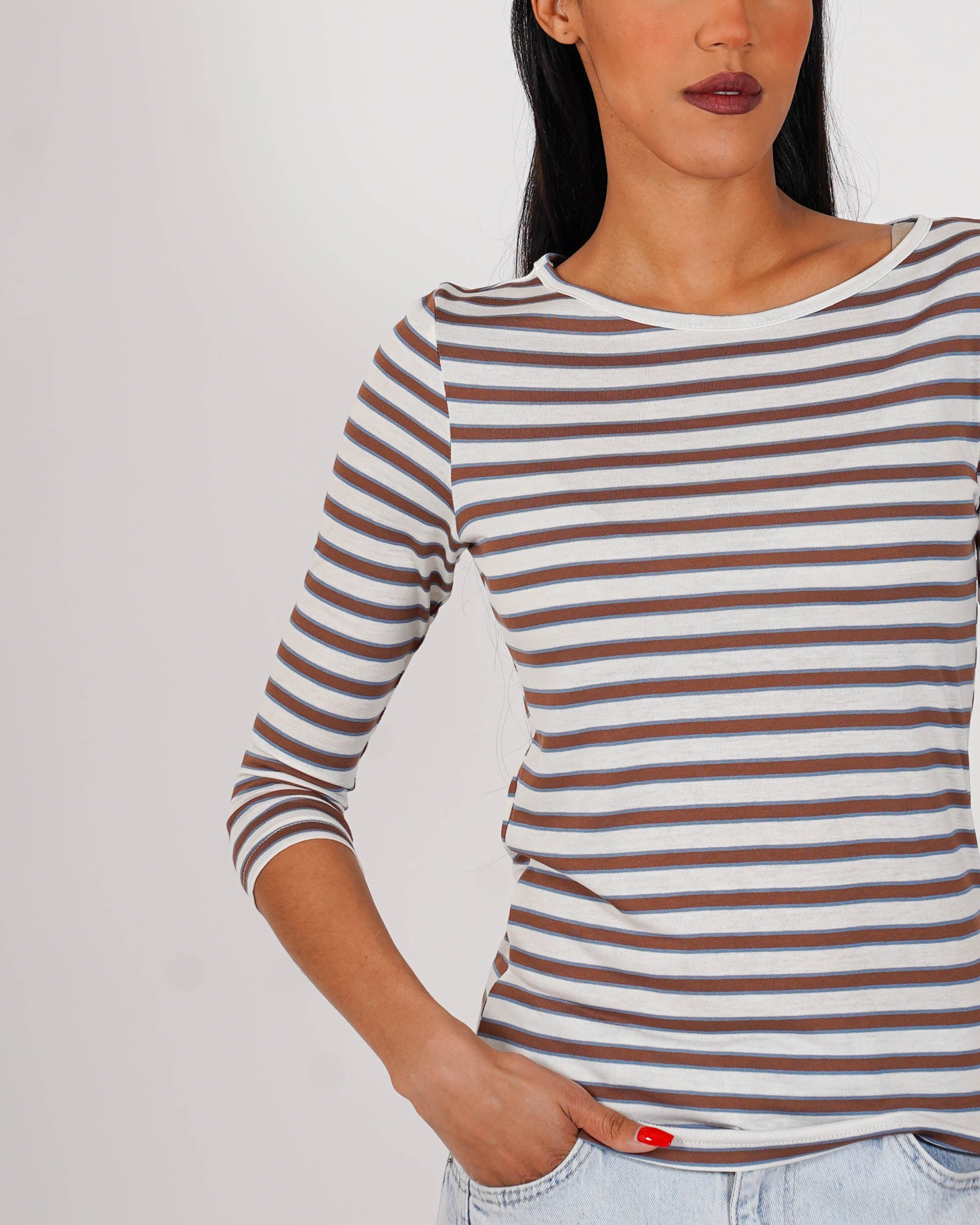 Shirt girocollo rigata regular fit - Vienna