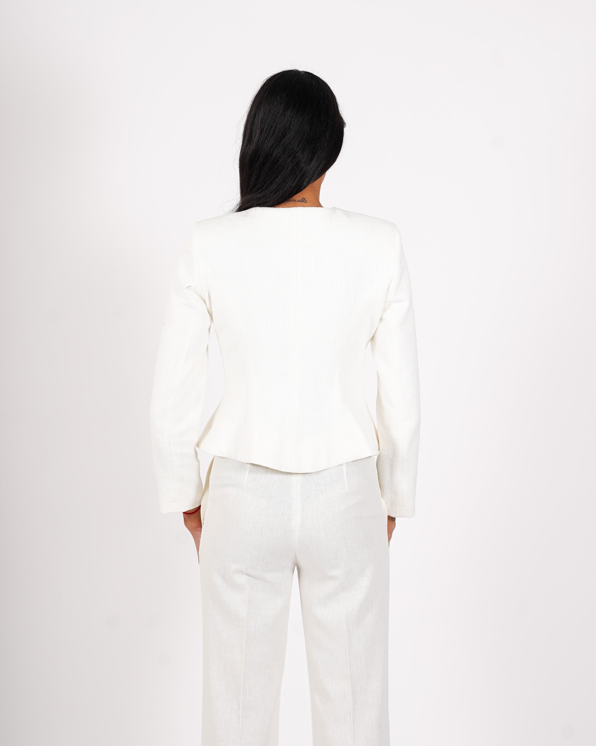 Giacca con bottoni oro in tessuto boucle - Flaminia