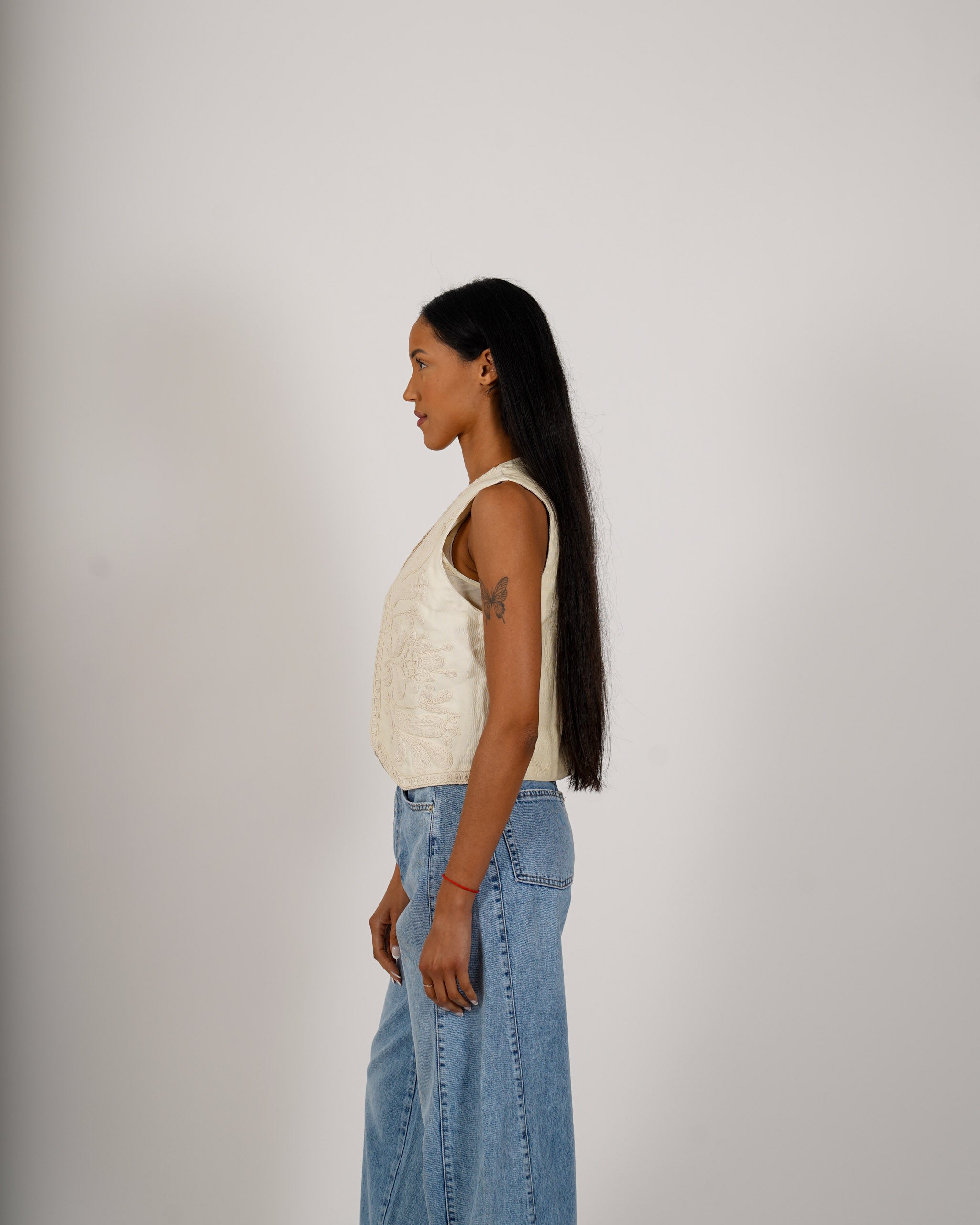 Gilet ricamato in cotone - Machete