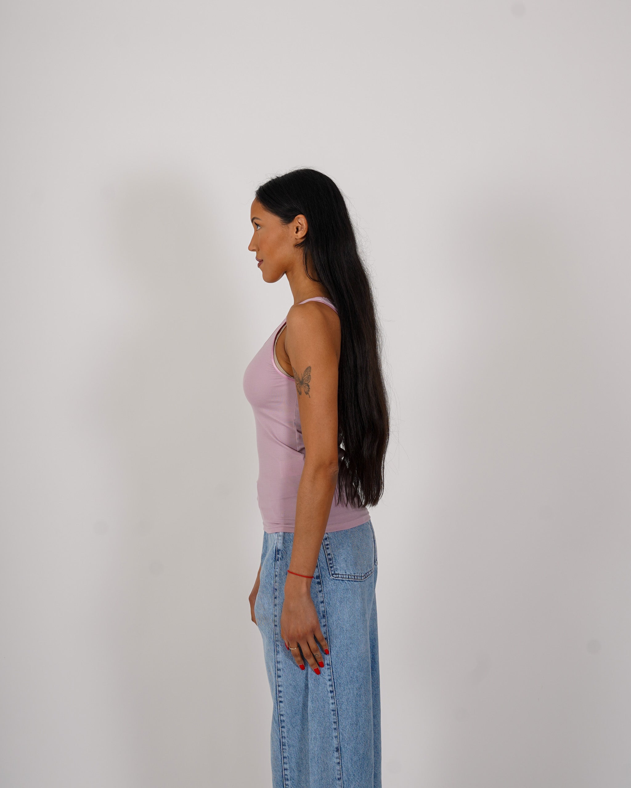 Canotta con profilo in raso - Cassia