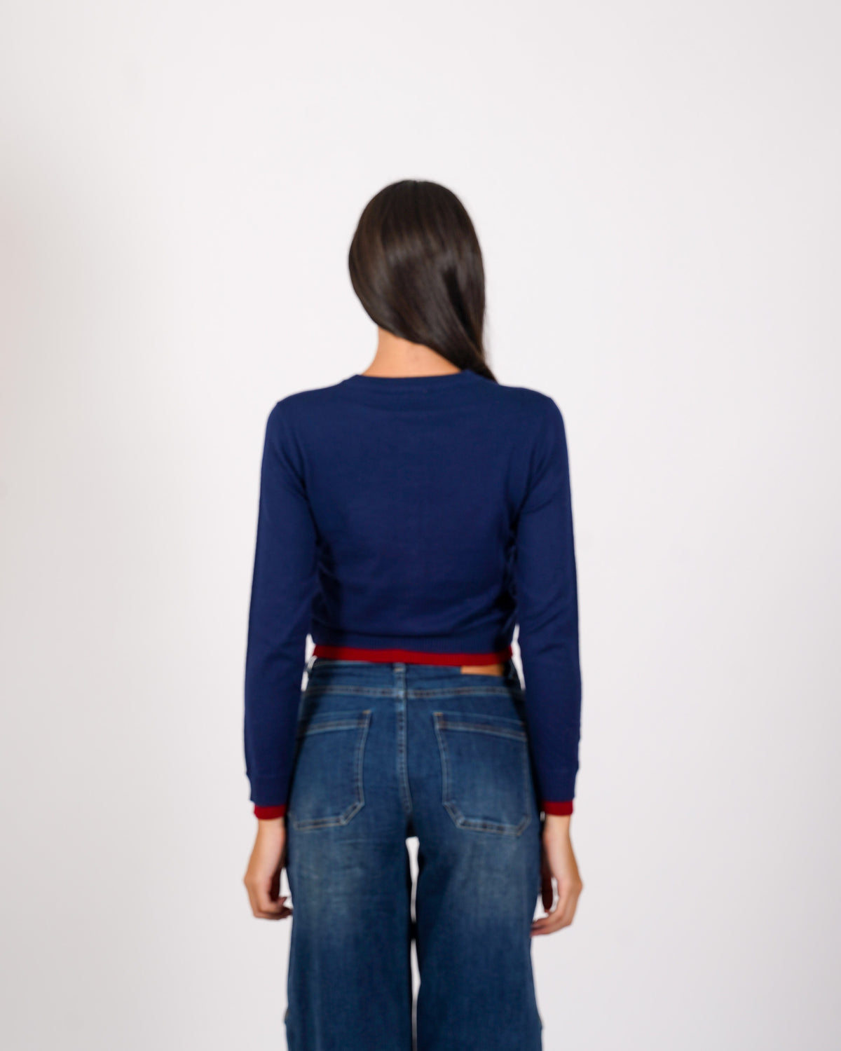 Cardigan in maglia con profilo in contrasto - Tavola